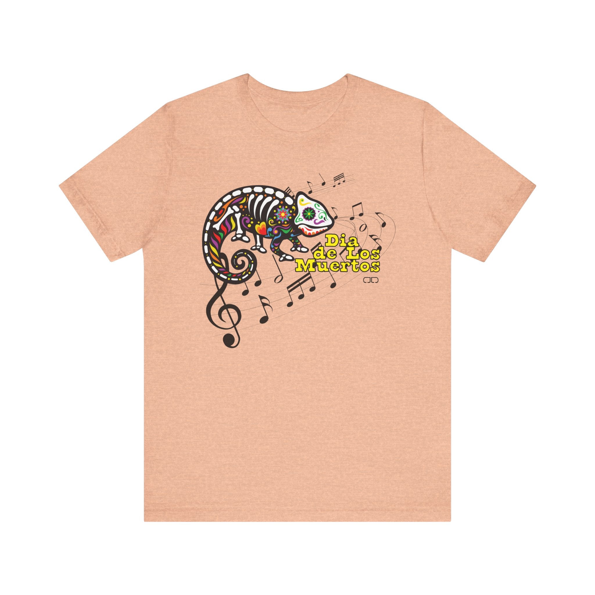 Dia de los Muertos Chameleon Tee, Unisex Jersey Short Sleeve T-Shirt, Colorful Skeleton Shirt, Halloween Outfit, Day of the Dead Gift
