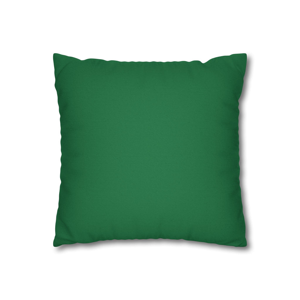 Plaid Reindeer Holiday Pillowcase — Green Christmas Throw Pillow Cover