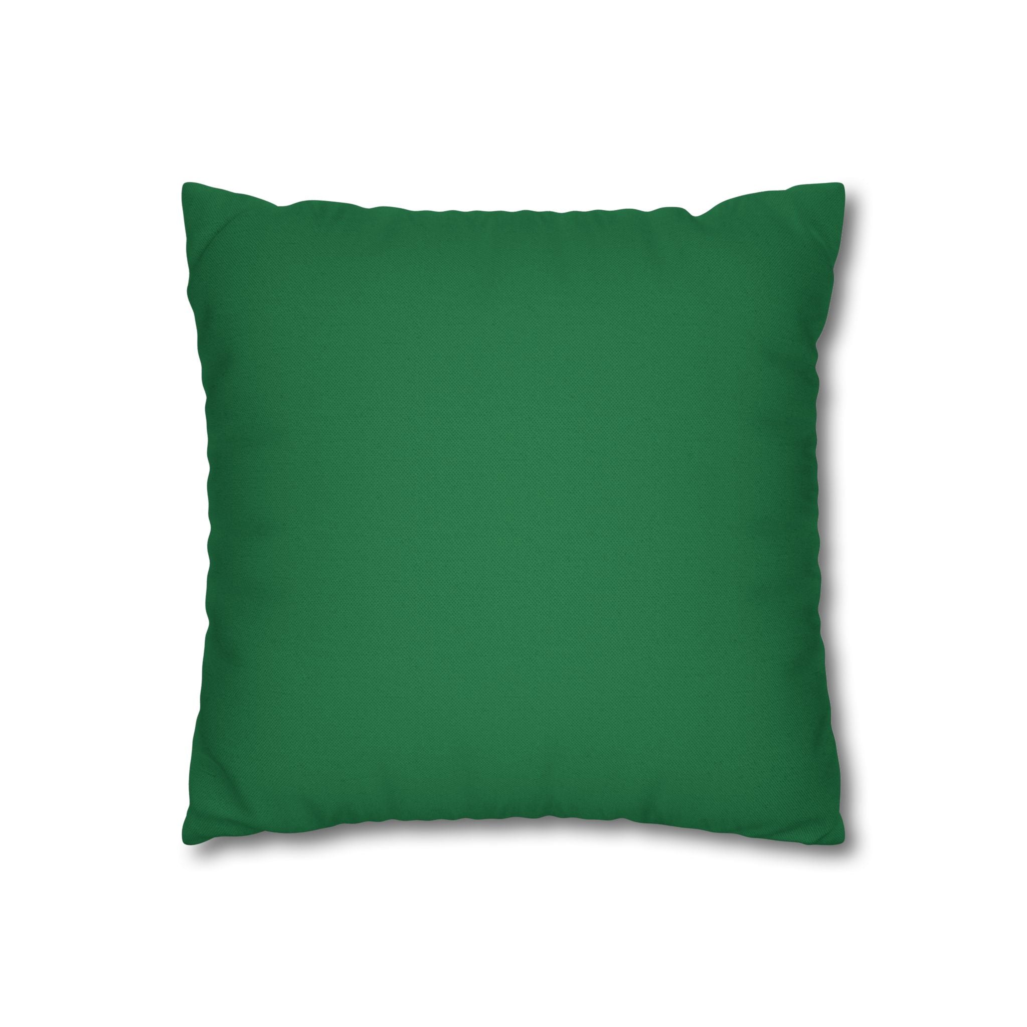Plaid Reindeer Holiday Pillowcase — Green Christmas Throw Pillow Cover