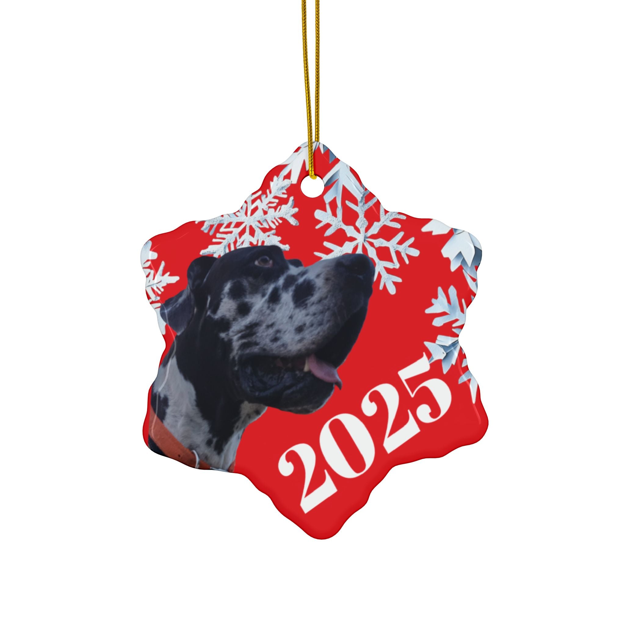 Personalized 2025 Dog Christmas Ceramic Ornaments | , Unique Holiday Gift, Pet Lover Keepsake, Customizable Holiday Ornament