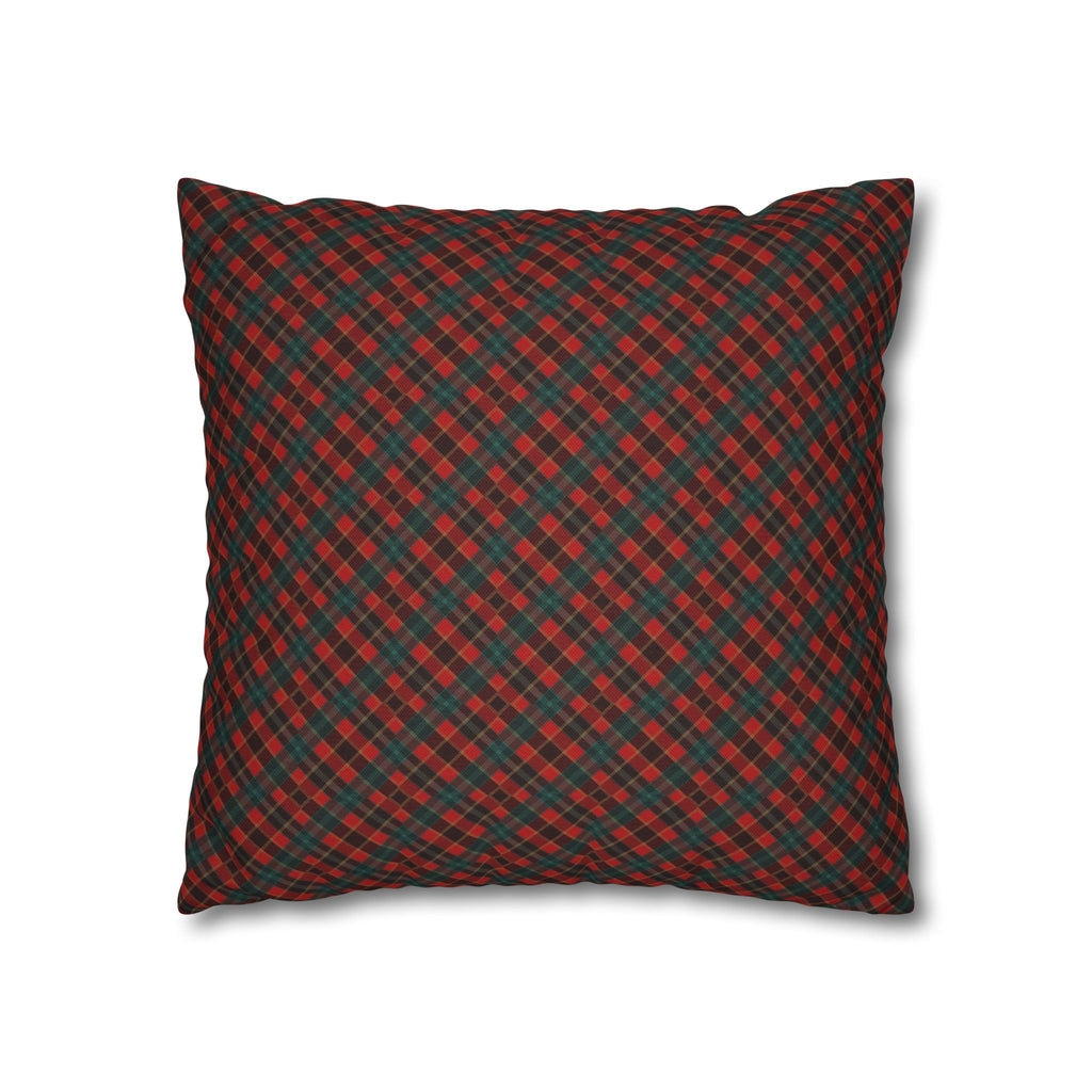 Merry Christmas Plaid Pillowcase - Red & Green Holiday Throw Pillow Cover