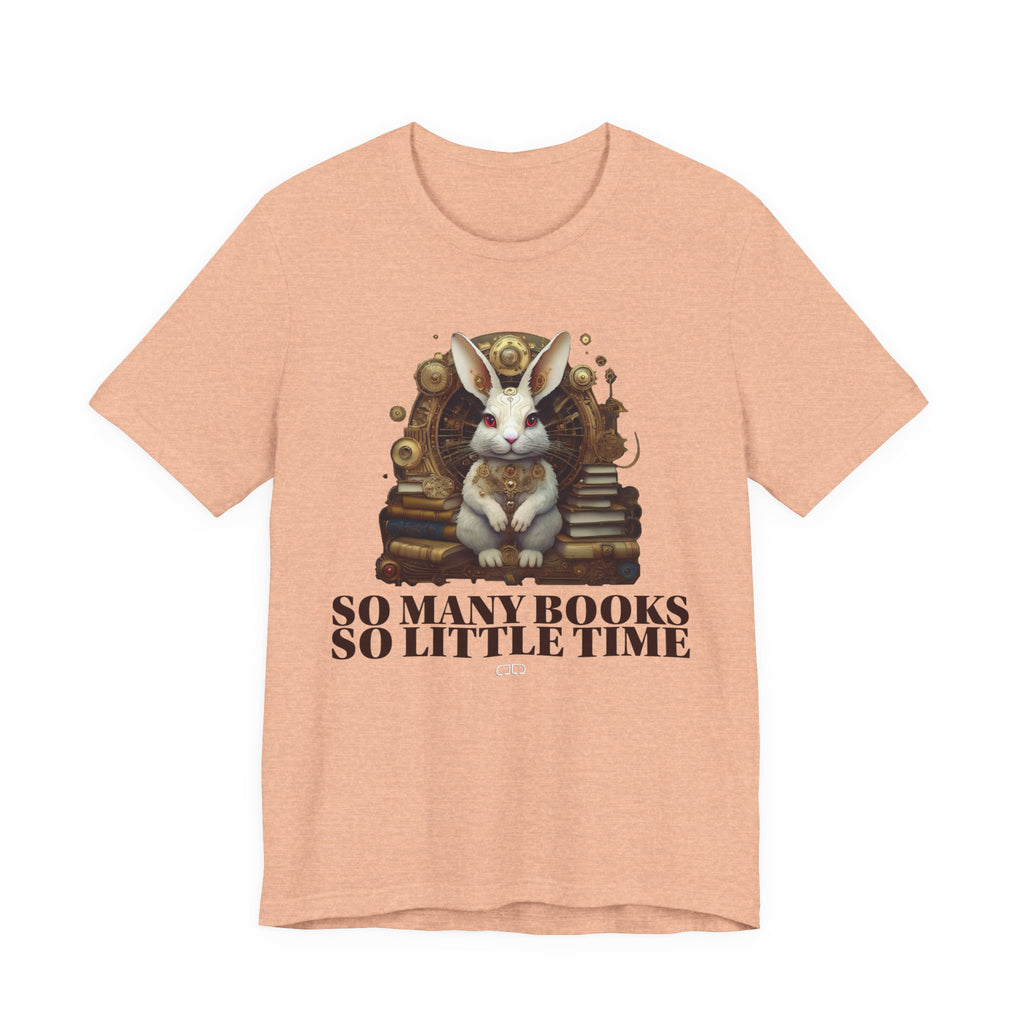 White Rabbit Steampunk Book Lover Unisex Tee, Cozy Reading Shirt, 'So Many Books So Little Time' Graphic Top, Perfect Gift for Bibliophiles, Cute Rabbit [...]