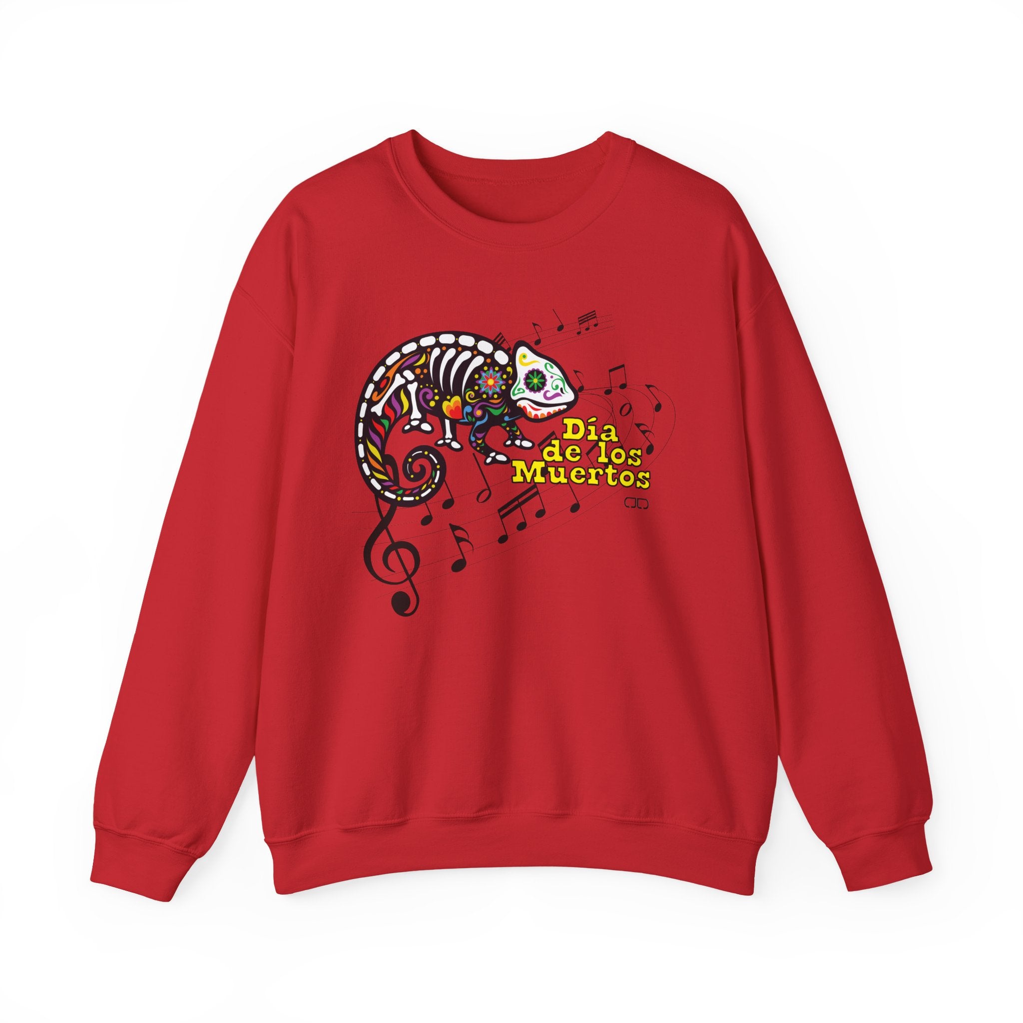 Day of the Dead Chameleon Crewneck Sweatshirt, Unisex Sweatshirt, Dia de los Muertos Gift, Halloween Apparel, Music Lover's Sweatshirt