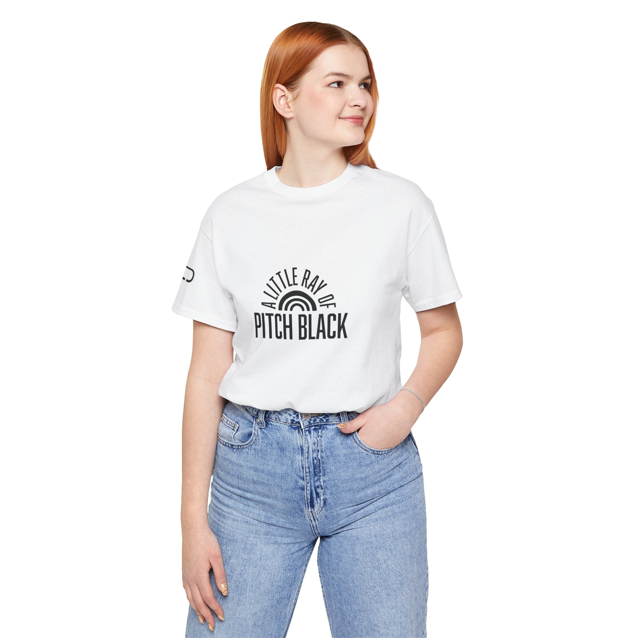 A Little Ray of Pitch Black Tee, Unisex Shirt, Gift for All Occasions, Casual Wear, Statement Tee, Unique Graphic T-Shirt