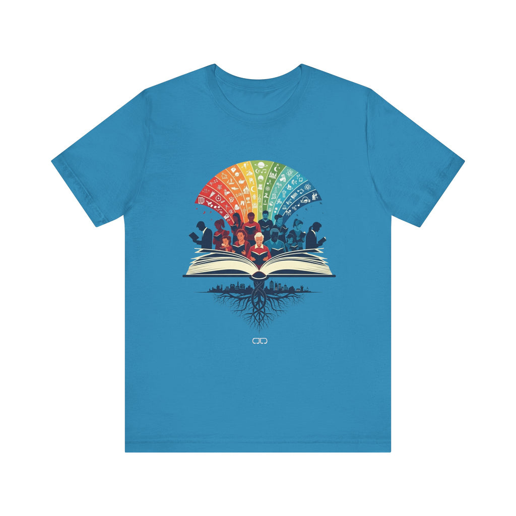 Rainbow Literary Unisex Tee, Book Lovers Gift, Teacher Appreciation Shirt, Reading Enthusiast Tee, Colorful Quote T-Shirt