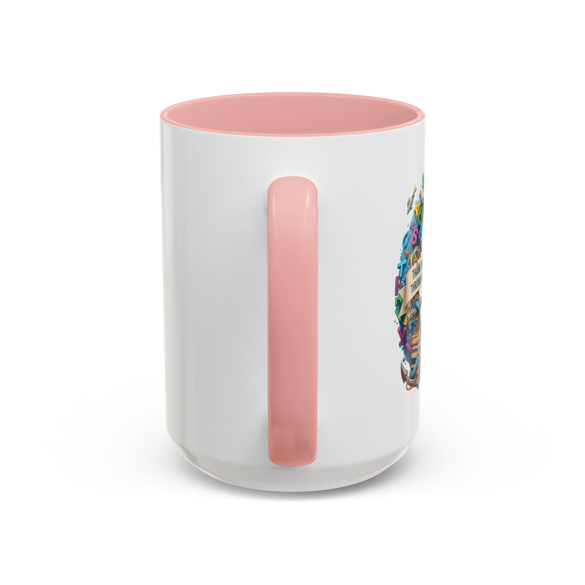 Sea of Literacy Colorful Book Lover's Accent Coffee Mug | Perfect for Home, Office, or Gift | Reading, Study, Library Decor, Teacher Appreciation
