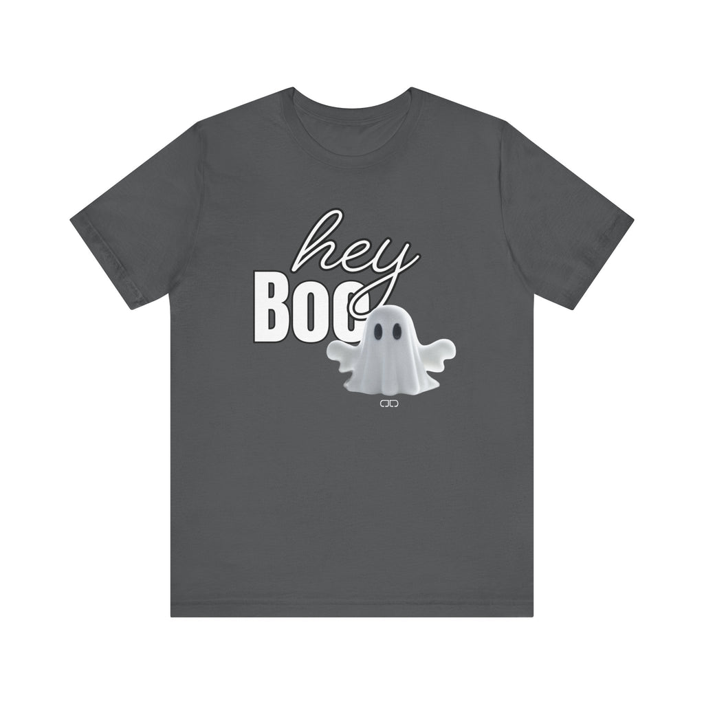 Hey Boo Ghost Tee - Unisex Halloween T-Shirt, Fall Apparel, Spooky Season Wear, Ghost Lover Gift, Casual Halloween Outfit