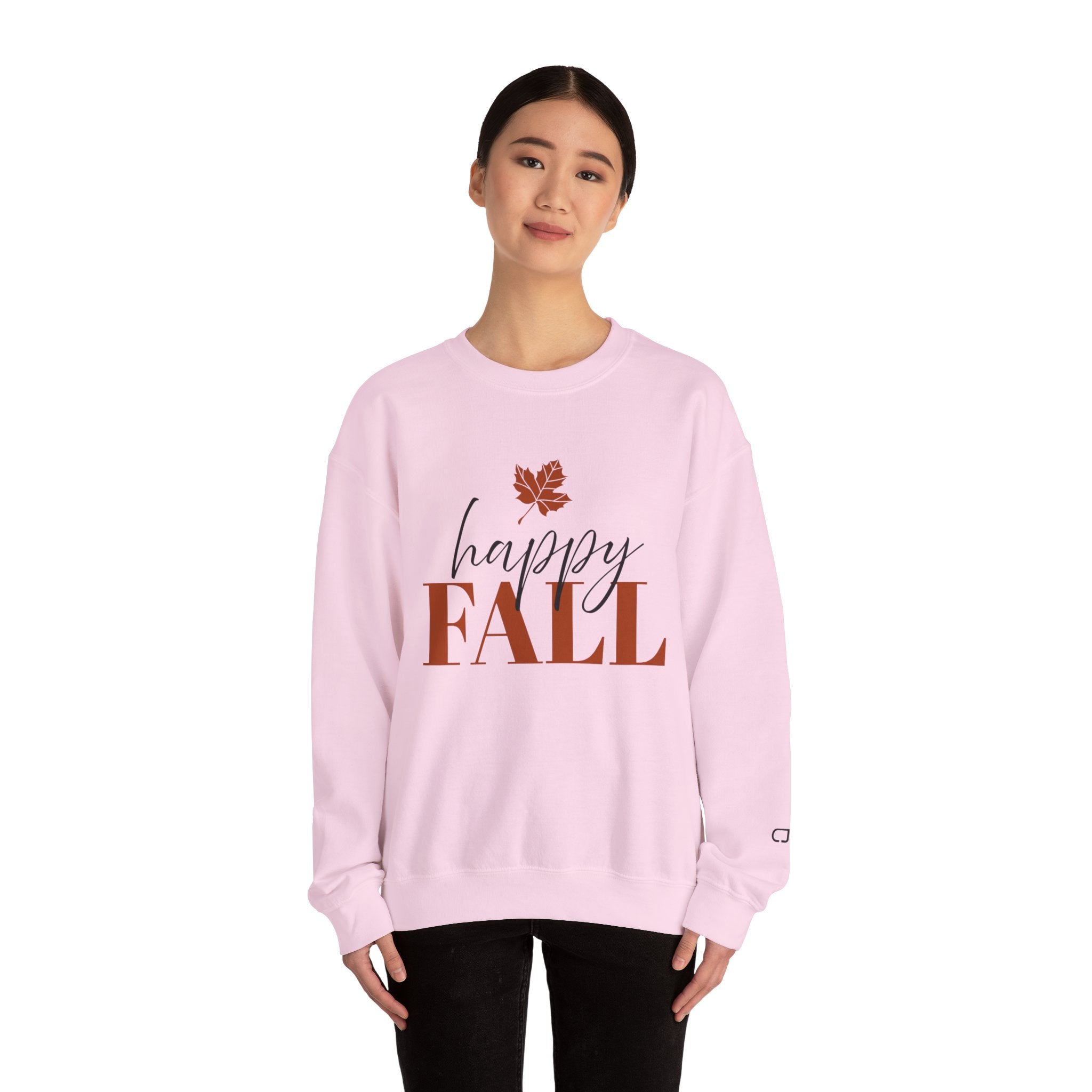 Happy Fall Sweatshirt — Cozy Autumn Crewneck with Leaf Graphic