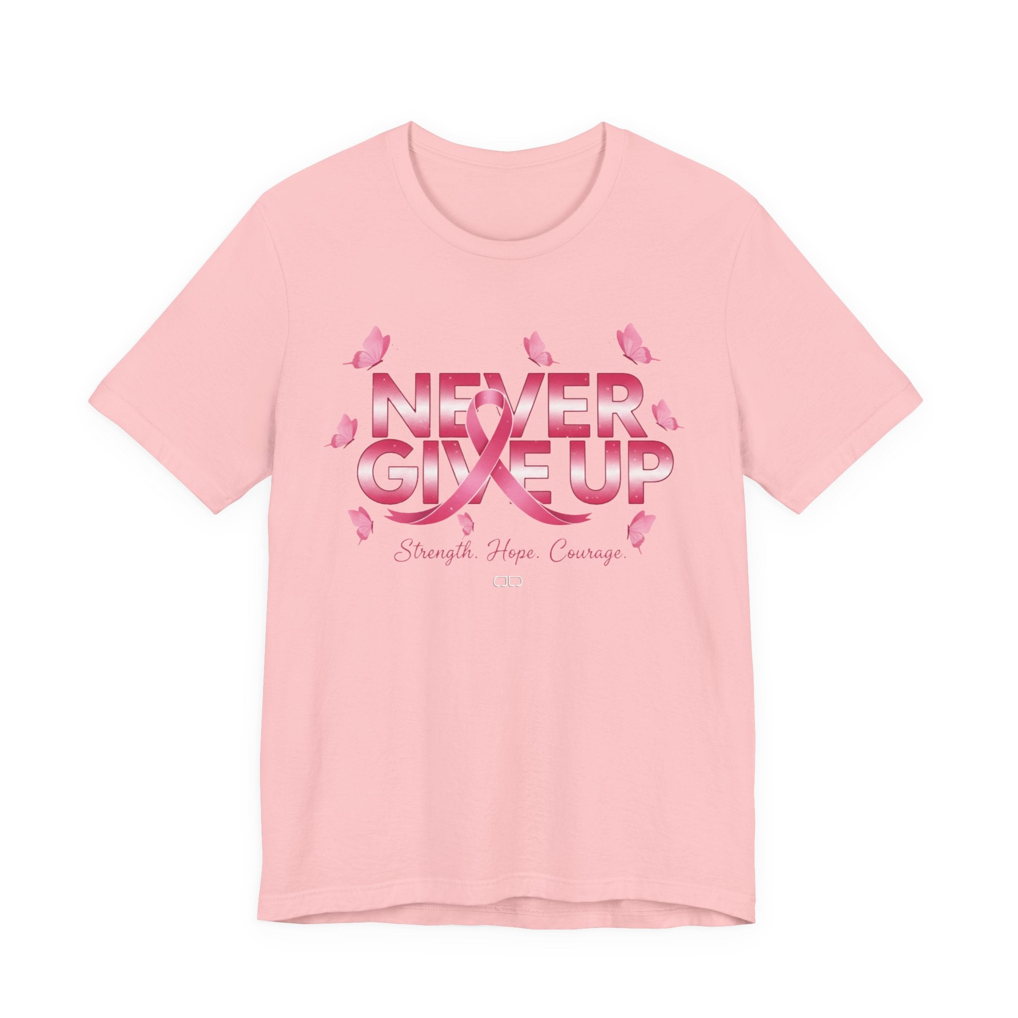 Never Give Up Inspirational Cancer Awareness Tee, Unisex Jersey Tee,  Gift for Survivors, Support Community T-Shirt