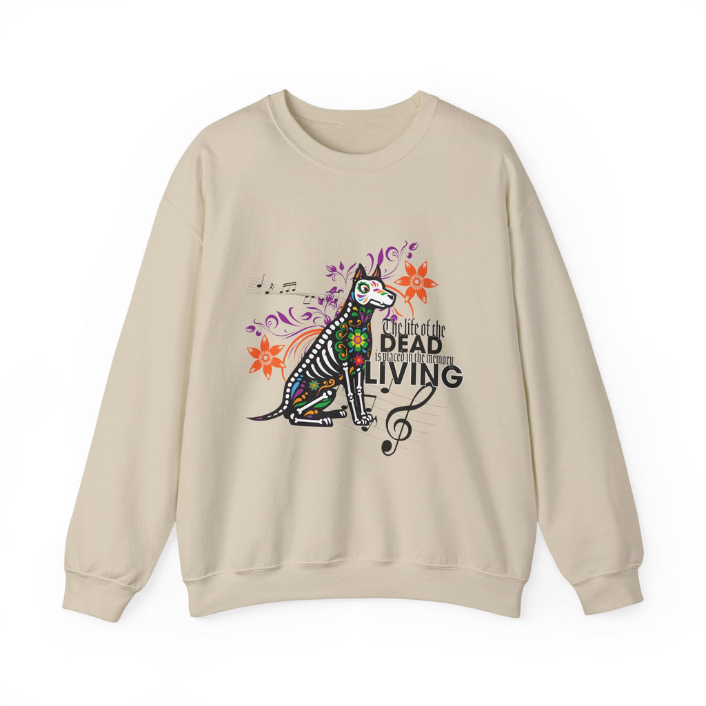 Dia de los Muertos Dog Sweatshirt, Unisex Crewneck, Halloween Apparel, Pet Lover Gift, Cozy Layering Top, Fall Fashion