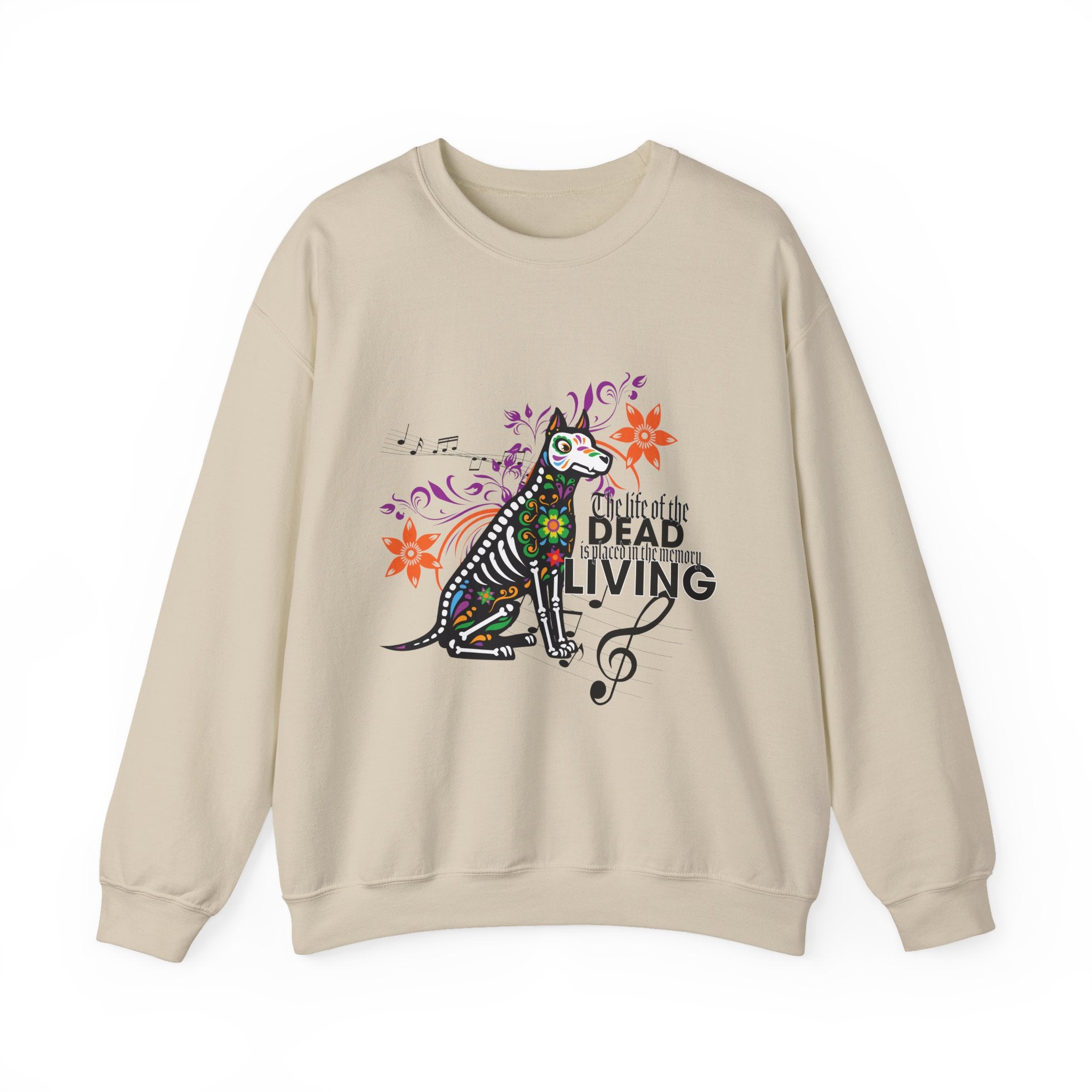 Dia de los Muertos Dog Sweatshirt, Unisex Crewneck, Halloween Apparel, Pet Lover Gift, Cozy Layering Top, Fall Fashion