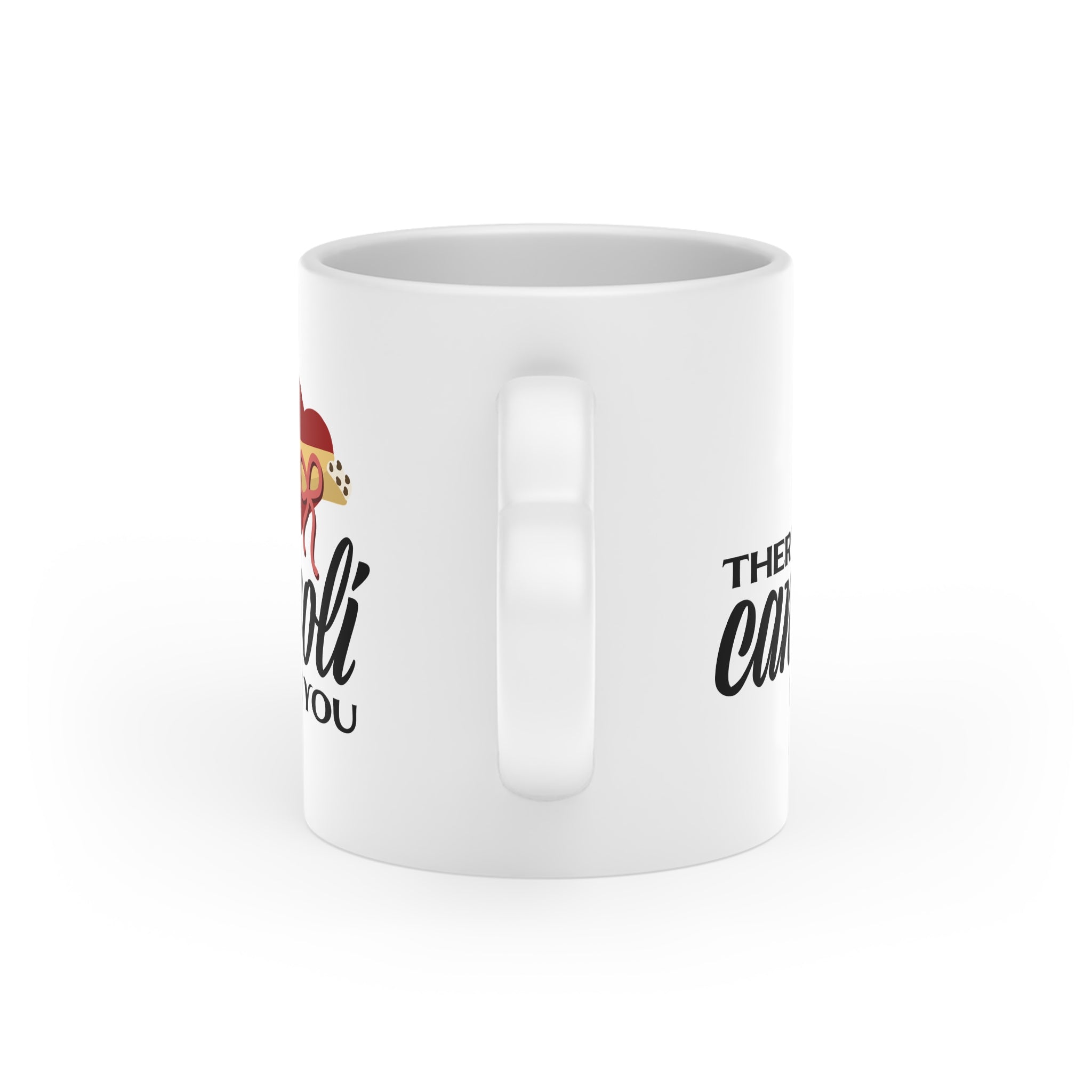Heart-Shaped Mug – Cute Cannoli Pun Coffee Mug (“There’s Cannoli You”) – Valentine's Day Gift for Dessert Lovers