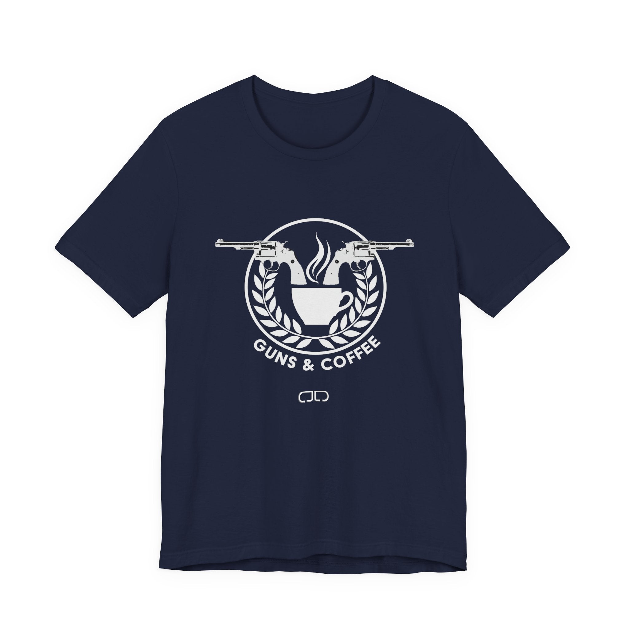 Guns & Coffee Graphic Tee — Rustic Coffee Lover & Firearm Enthusiast Shirt