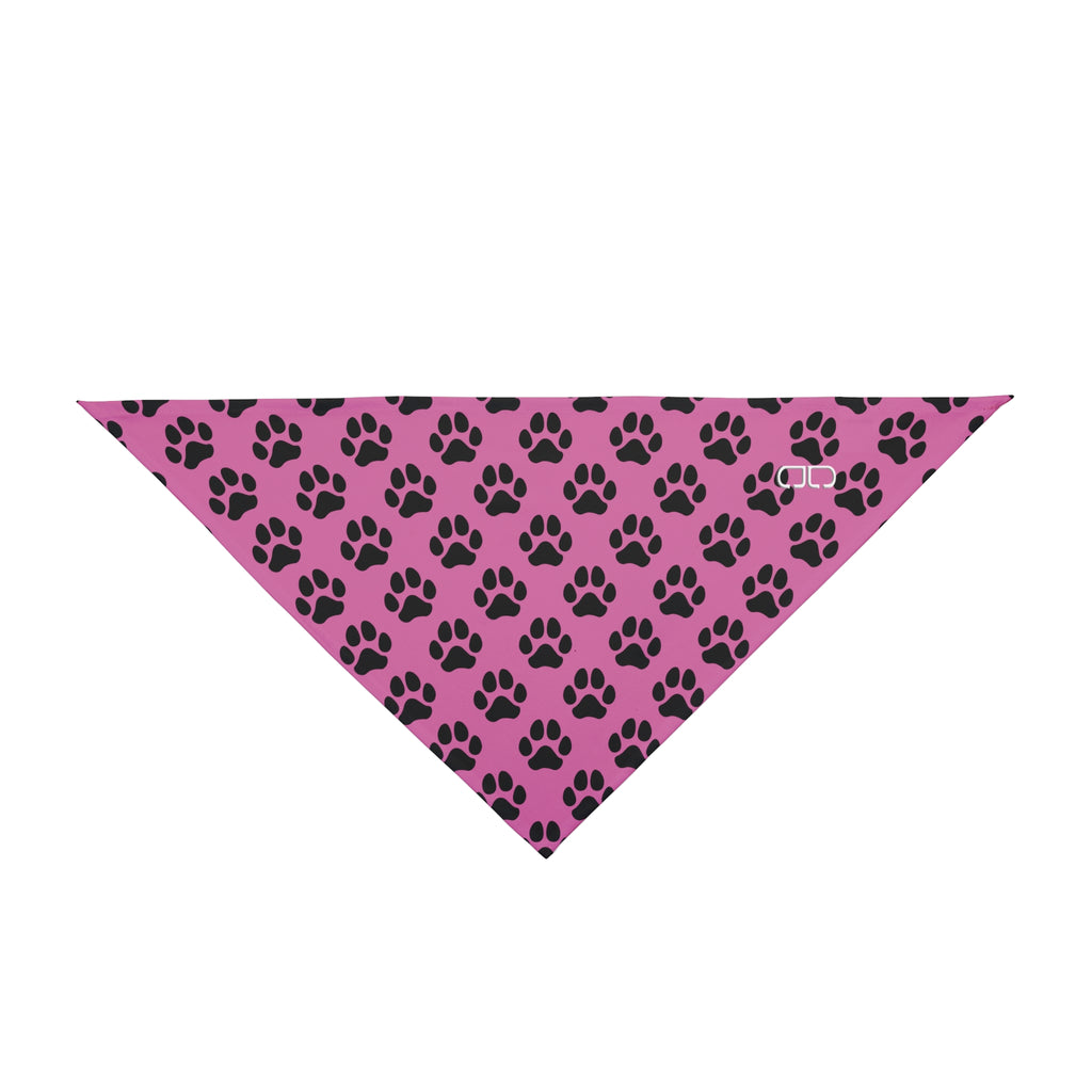 Stylish Pet Bandana - Pink Paw Print Design, Dog Fashion Accessory, Pet Gift, Canine Outfit, Cute Dog Scarf, Pet Wedding Decoration