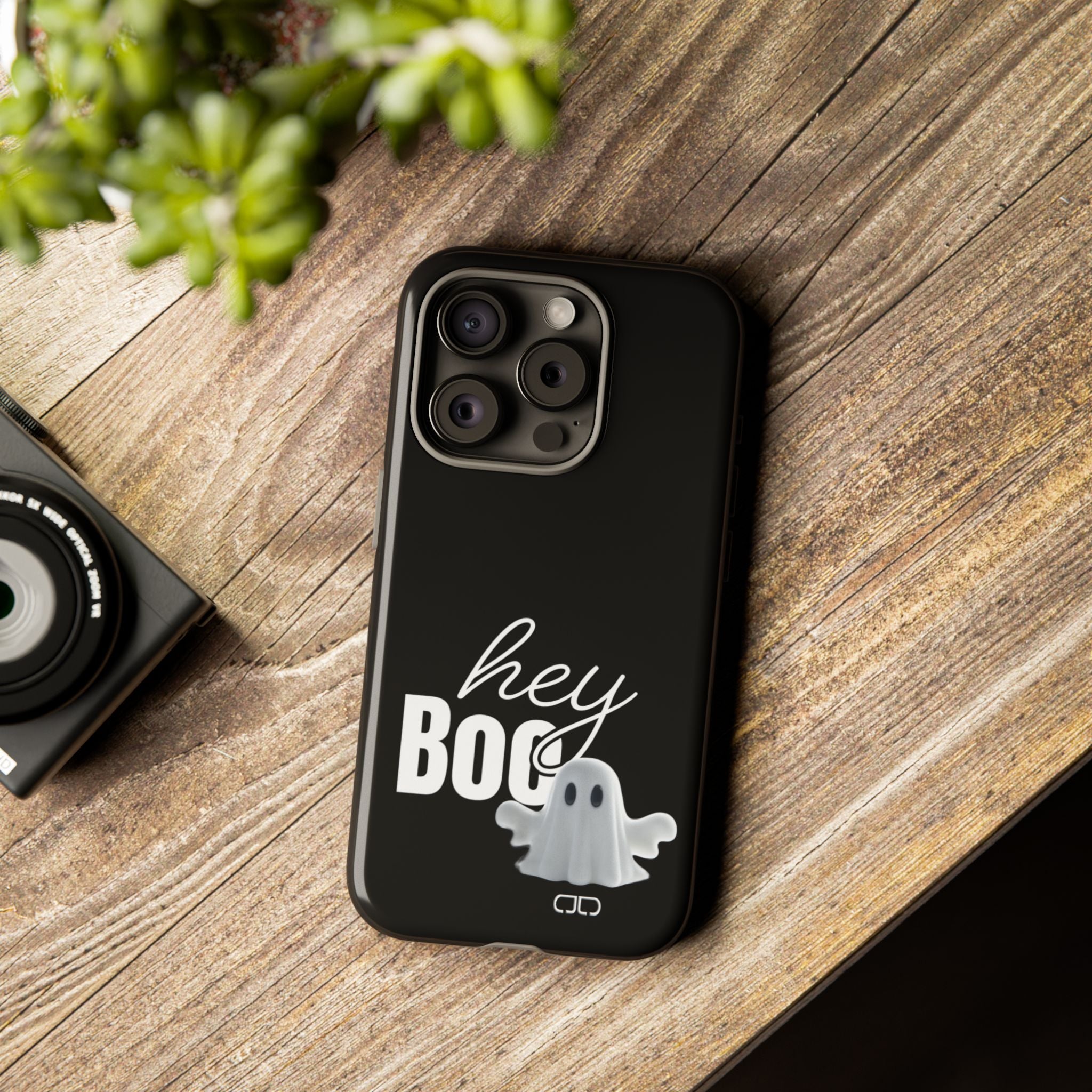 Hey Boo Tough Case, Ghost-Themed Phone Case, Cute Halloween Accessory, Spooky Gift for Friends, Tech Halloween Decor