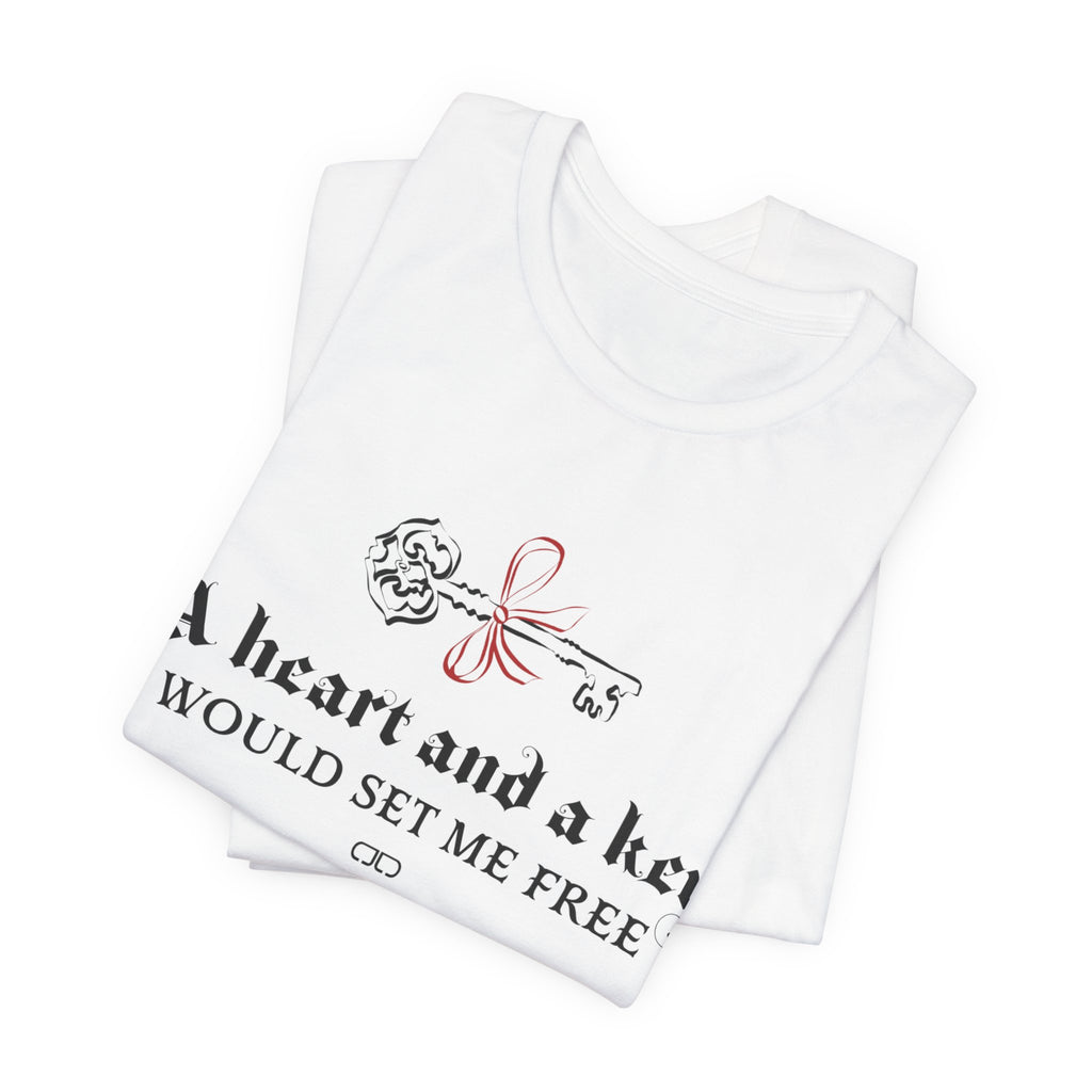 Heart and a Key Tee — "A heart and a key would set me free" Romantic Graphic T-Shirt
