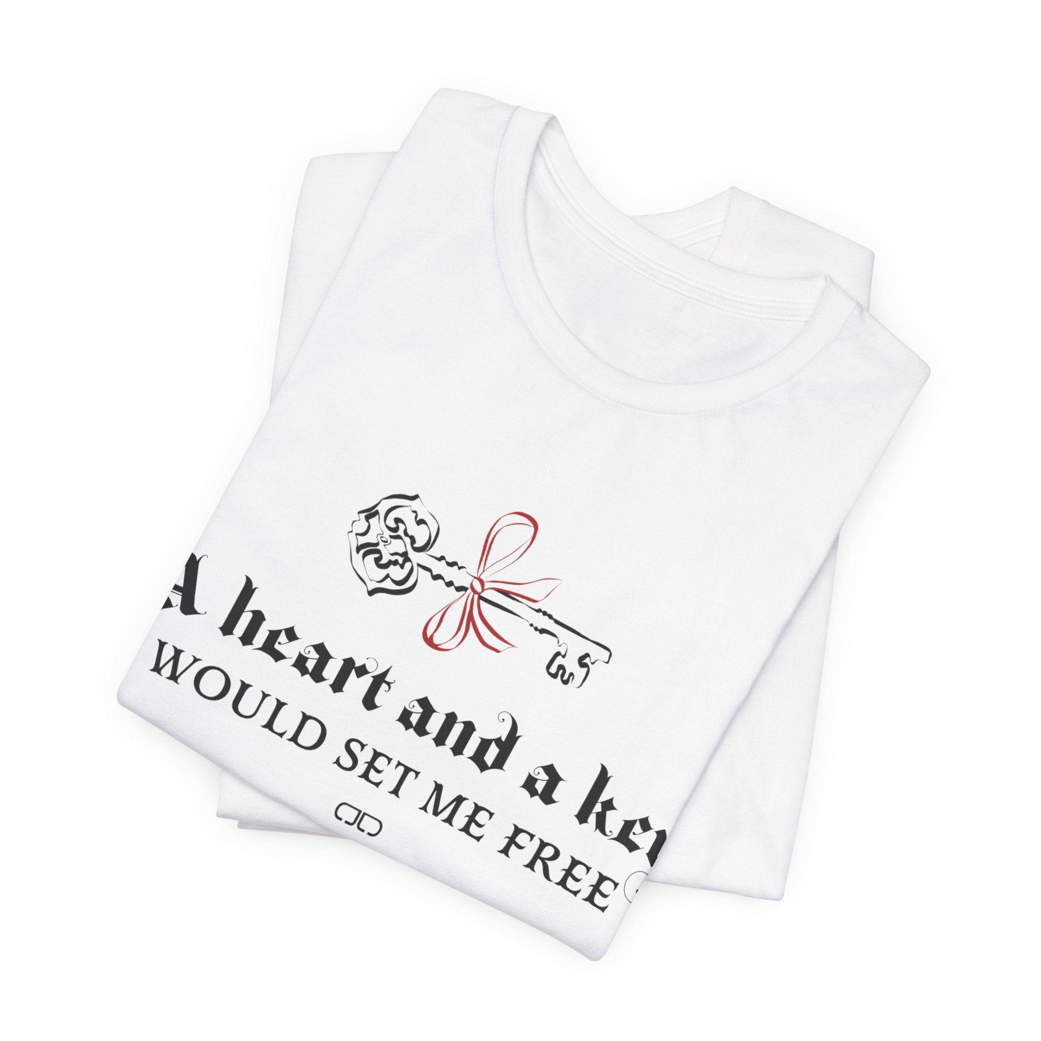 Heart and a Key Tee — "A heart and a key would set me free" Romantic Graphic T-Shirt