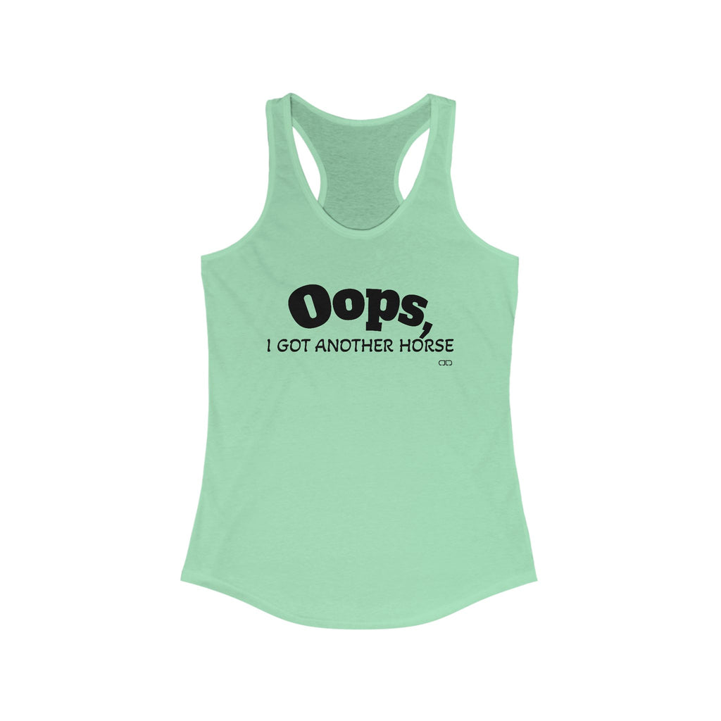 Oops... Women's Racerback Tank, Fun Summer Top, Casual Fitness Wear, Gift for Friends, Workout Attire