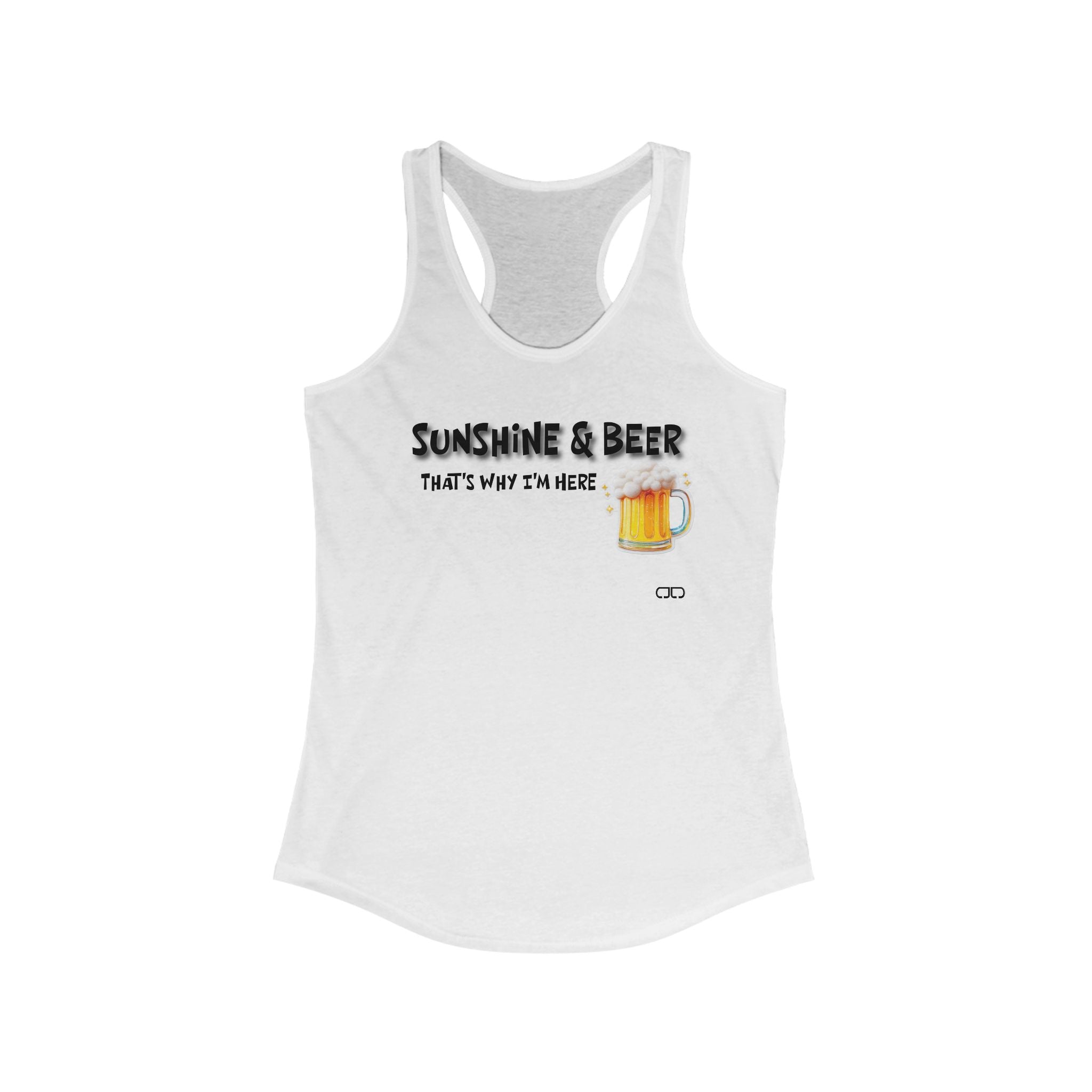 Sunshine & Beer Racerback Tank Top - Summer Vibes, Casual Wear, Beach, BBQ, Outdoor Fun