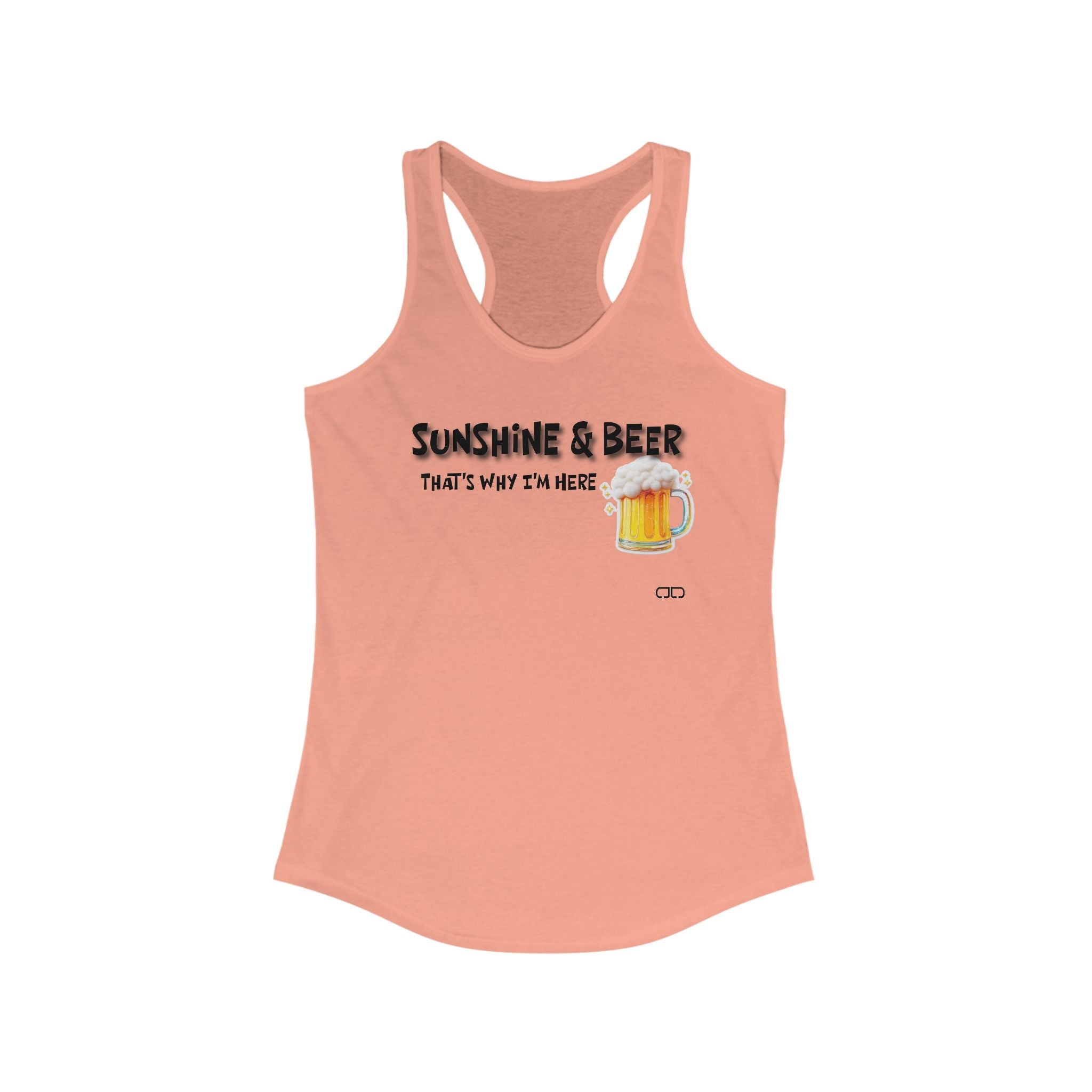 Sunshine & Beer Racerback Tank Top - Summer Vibes, Casual Wear, Beach, BBQ, Outdoor Fun