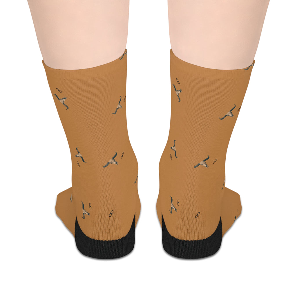 Cow Skull Boot Socks | Cozy, Stylish, Giftable Footwear | Perfect for Casual Wear, Hiking, and Everyday Comfort