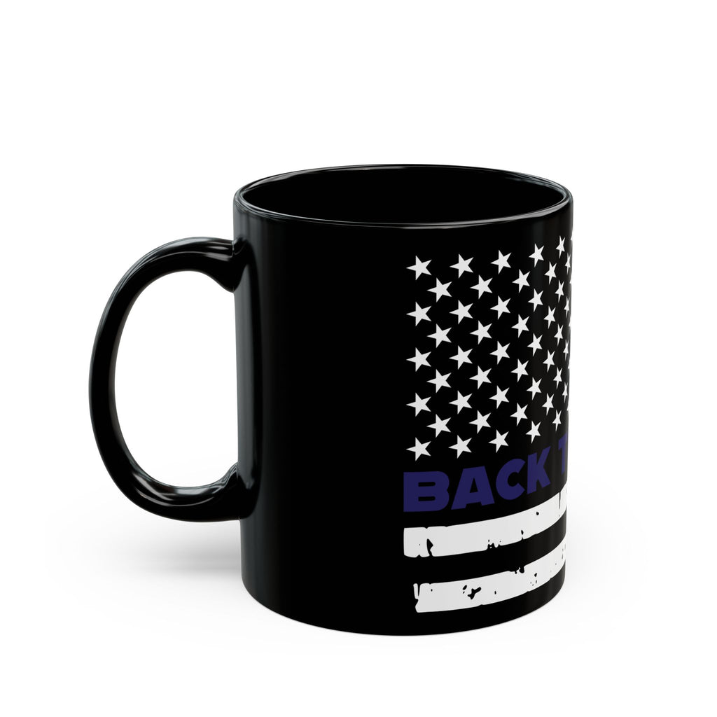 Support Our Heroes Black Mug - 11oz & 15oz, Police Appreciation Gift, Back the Blue Mug, First Responder Coffee Cup, Law Enforcement Support