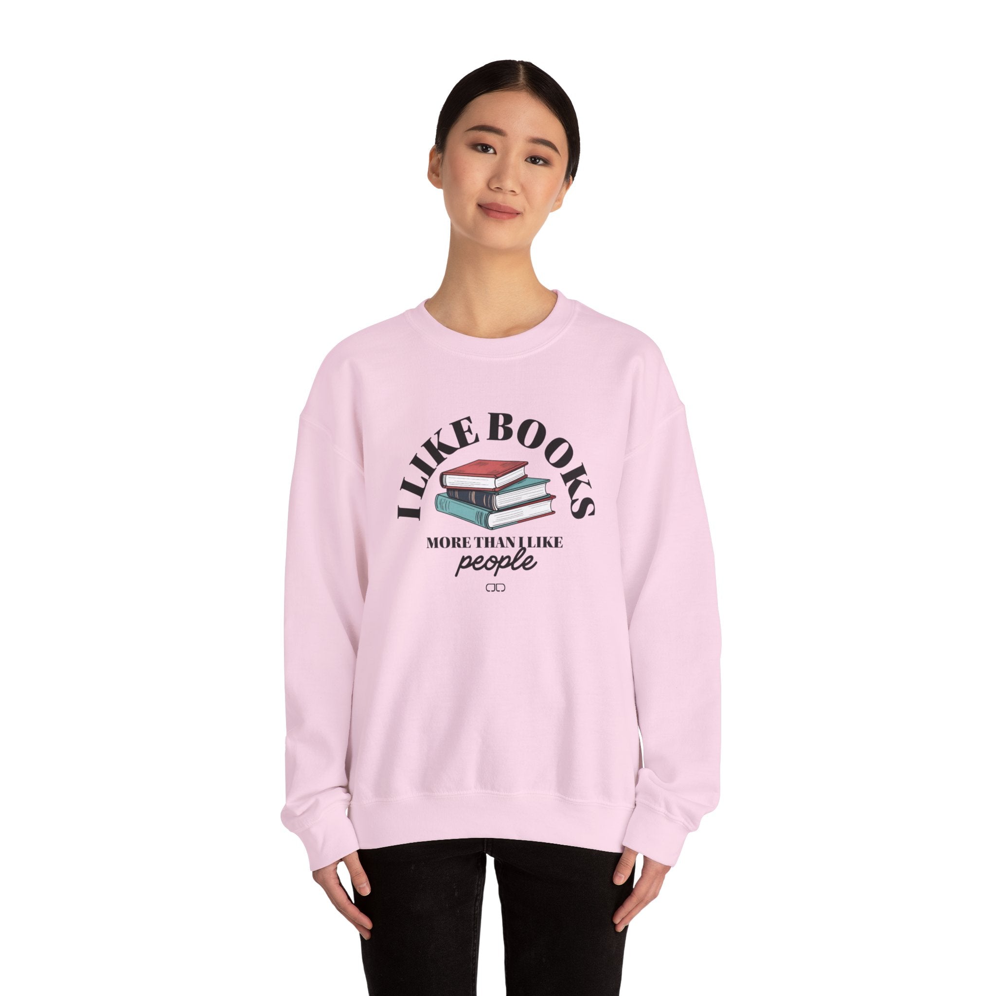 I Like Books More Than People | Cozy Book Lover Crewneck Sweatshirt, Reading Gift, Literature Lover Apparel, Comfy Gift, Bookish Style