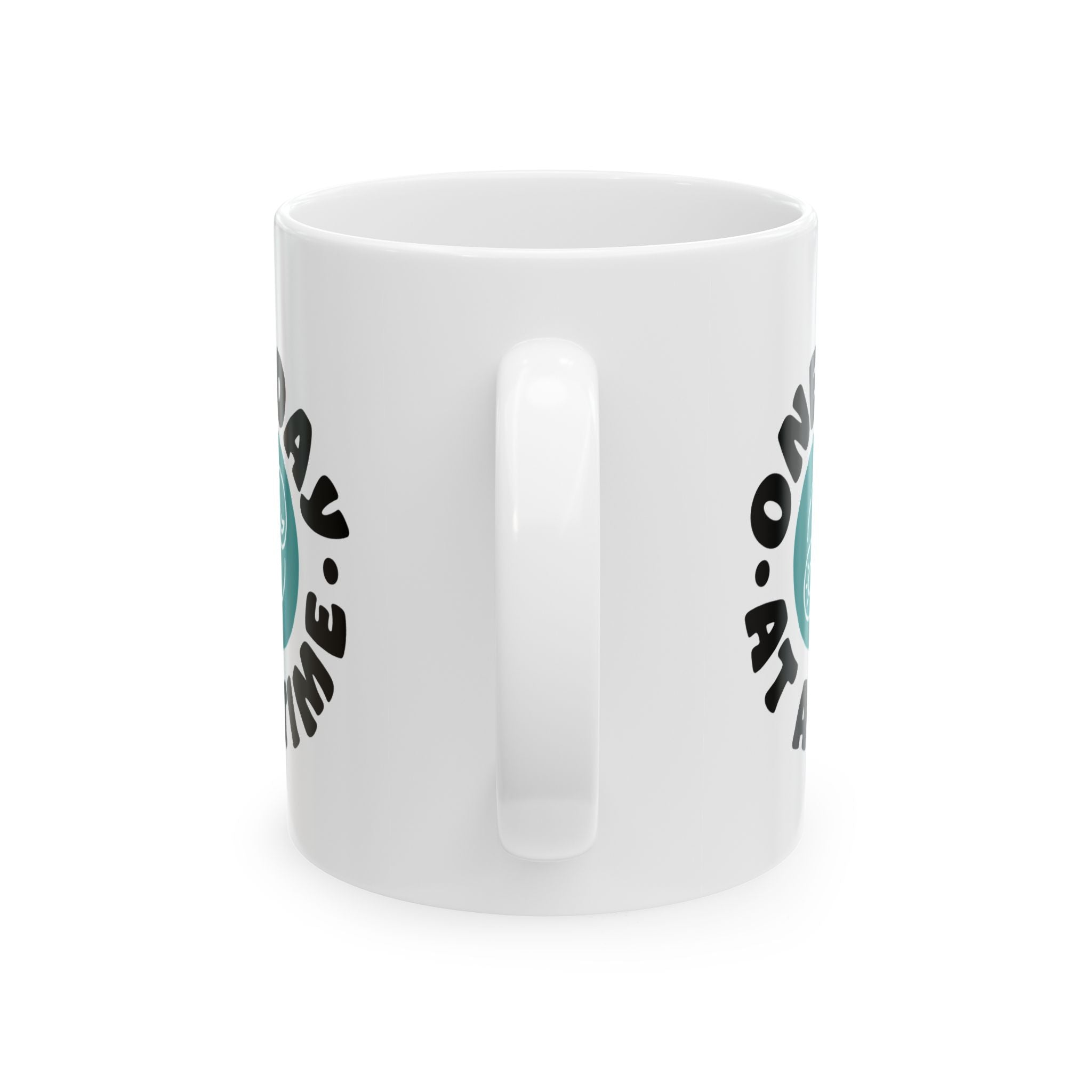 One Day At A Time Ceramic Mug with Positive Vibes Design, Motivational Coffee Cup, Gift for Friends, Inspirational Mug, Home or Office Decor