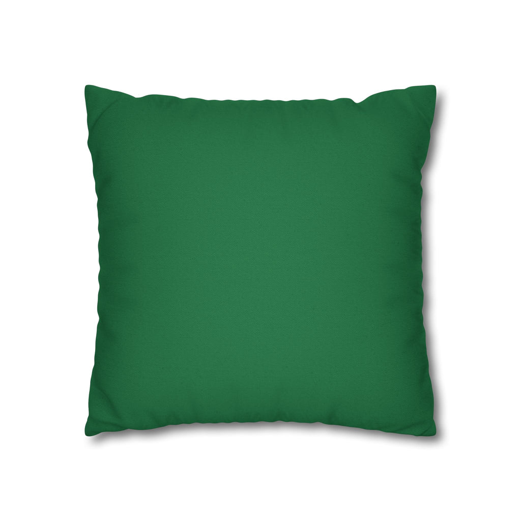 Plaid Reindeer Holiday Pillowcase — Green Christmas Throw Pillow Cover