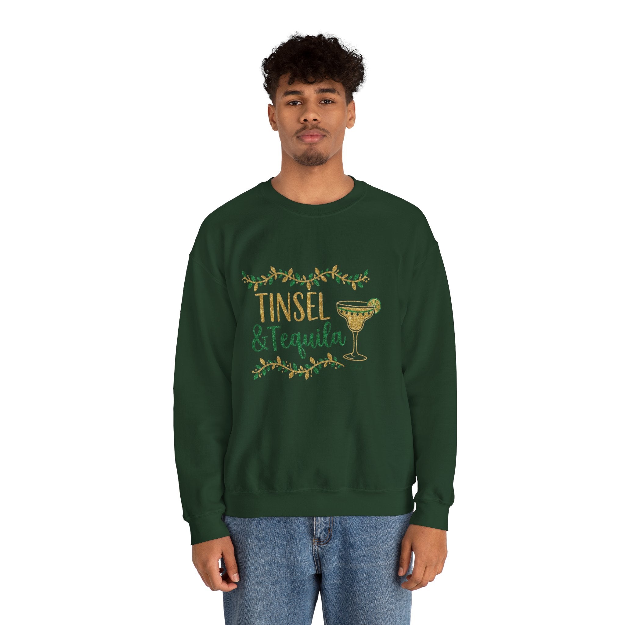 Tinsel & Tequila Holiday Sweatshirt — Festive Margarita Christmas Crewneck