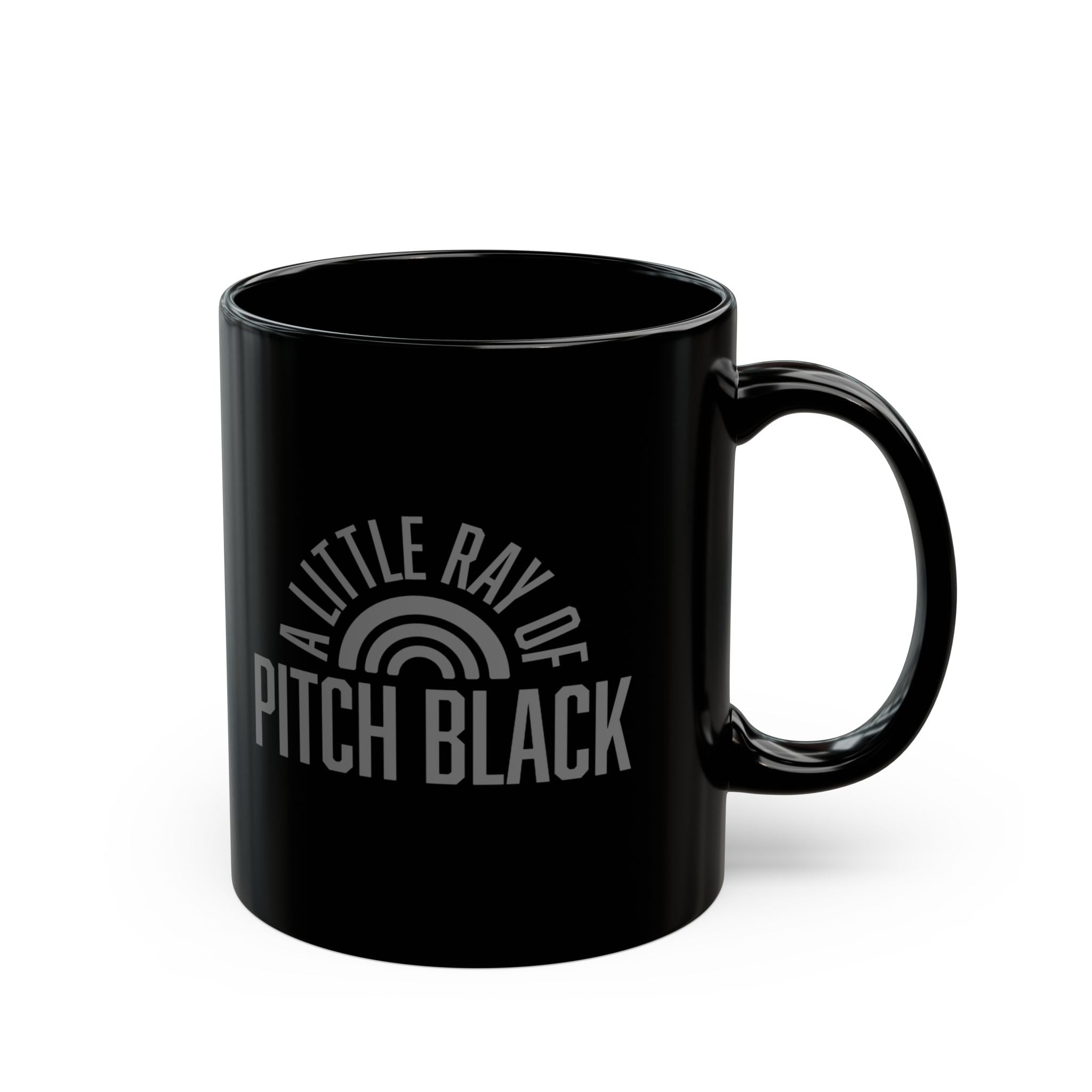 A Little Ray of Pitch Black Mug for Coffee Lovers, Unique Gift for Coffee Addicts, Adds Style to Kitchen, Perfect for Home Office, Funny Mug for Birthdays