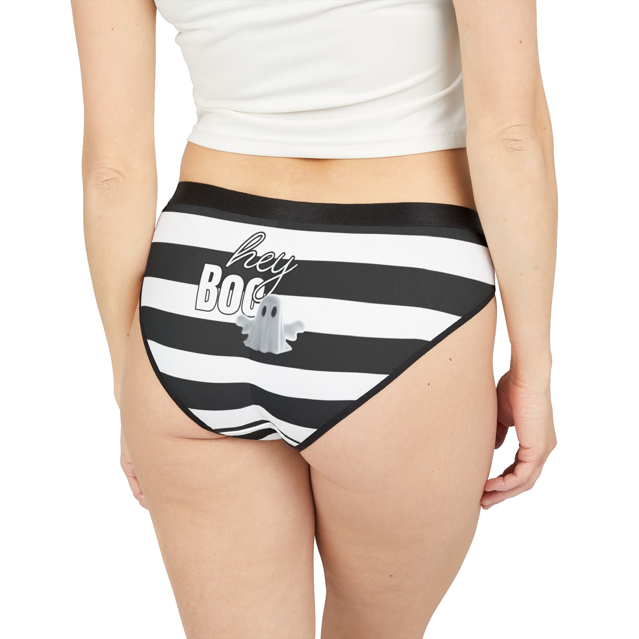 Hey Boo Halloween-Themed Women's Underwear, Cute Ghost Panties, Fun Lingerie, Gifts for Her, Spooky Season Essentials