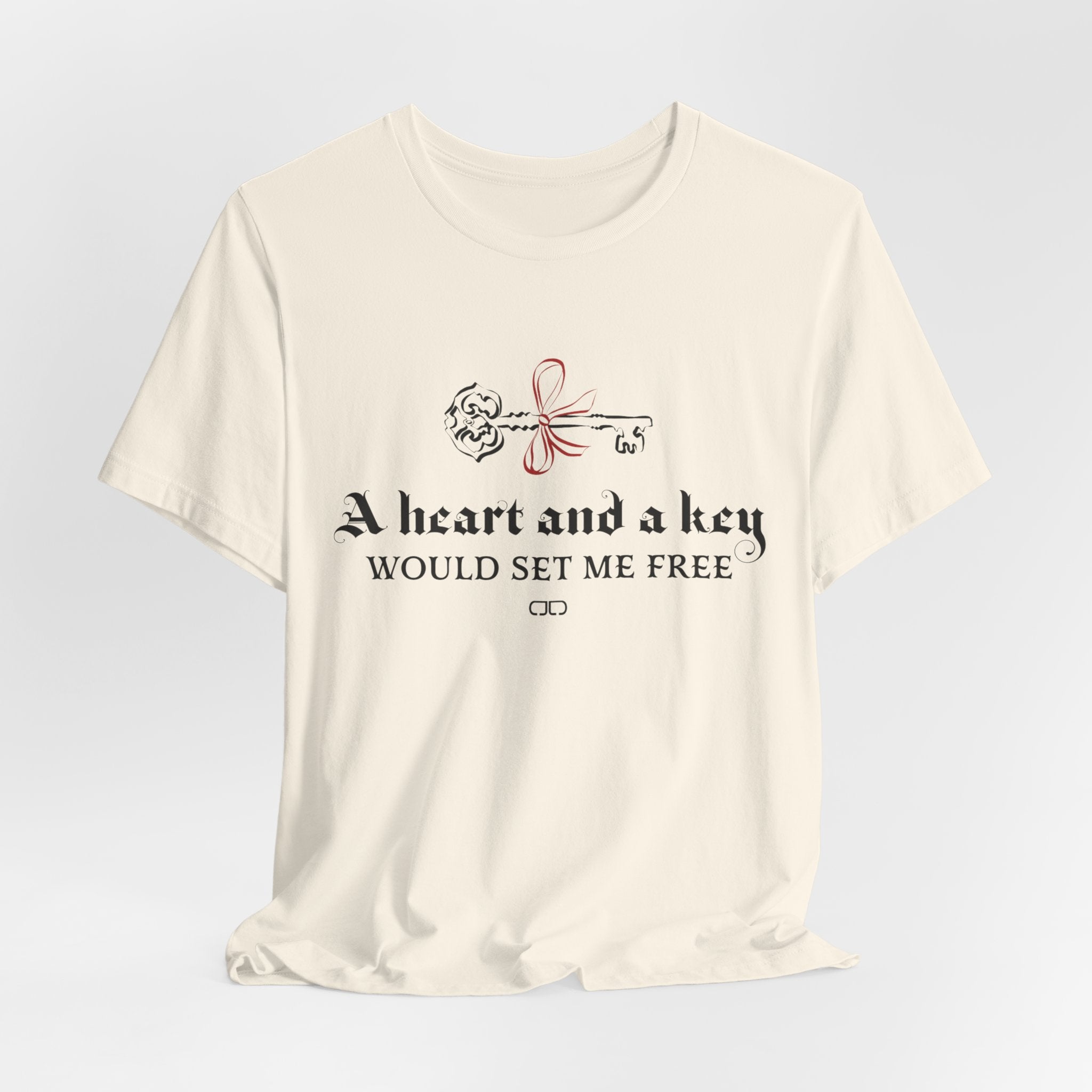 Heart and a Key Tee — "A heart and a key would set me free" Romantic Graphic T-Shirt