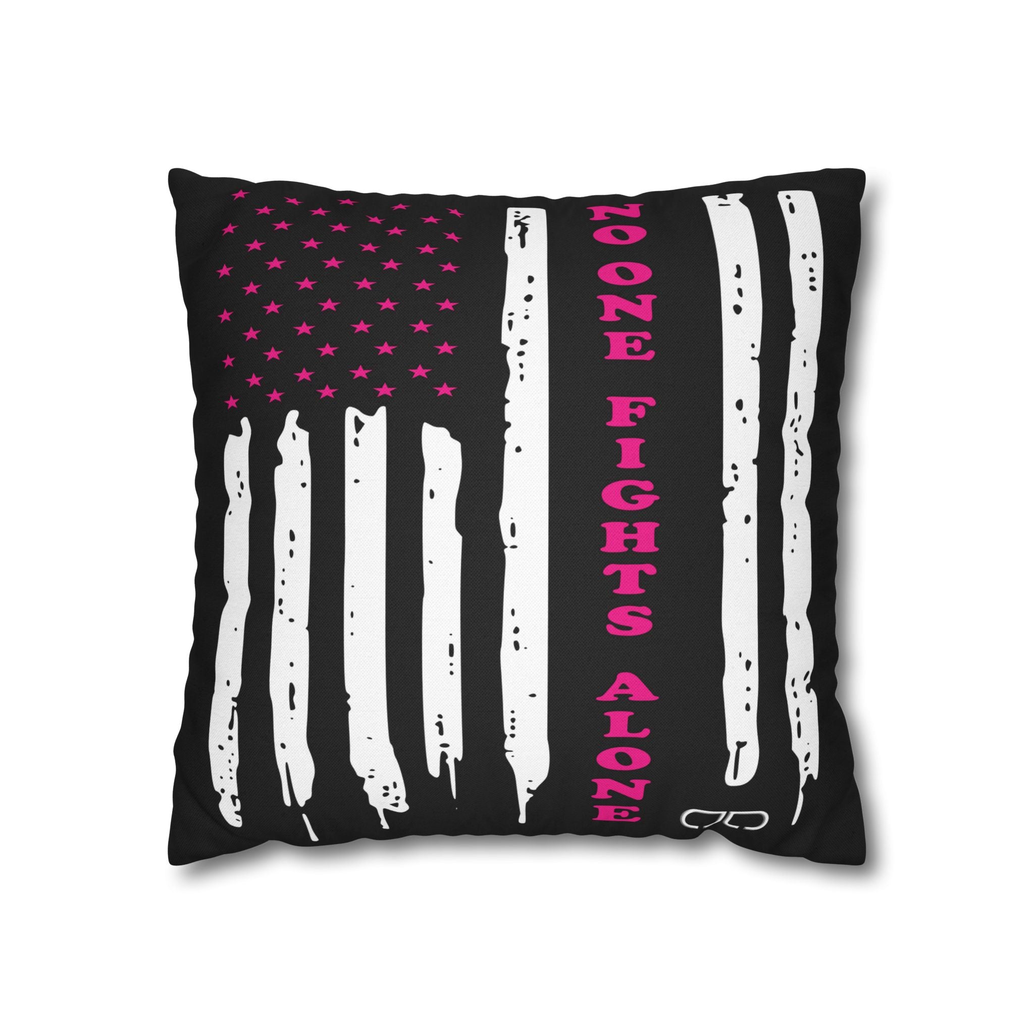 Breast Cancer Awareness Patriotic Flag Pillowcase - Home Decor, Gift for Veterans, USA Pride, Supportive Decor, Motivational Quotes