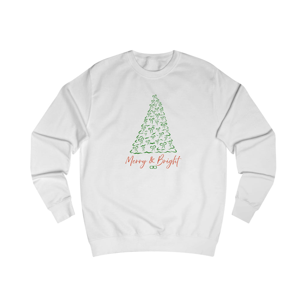 Merry & Bright Christmas Tree Sweatshirt — Holiday Graphic Crewneck