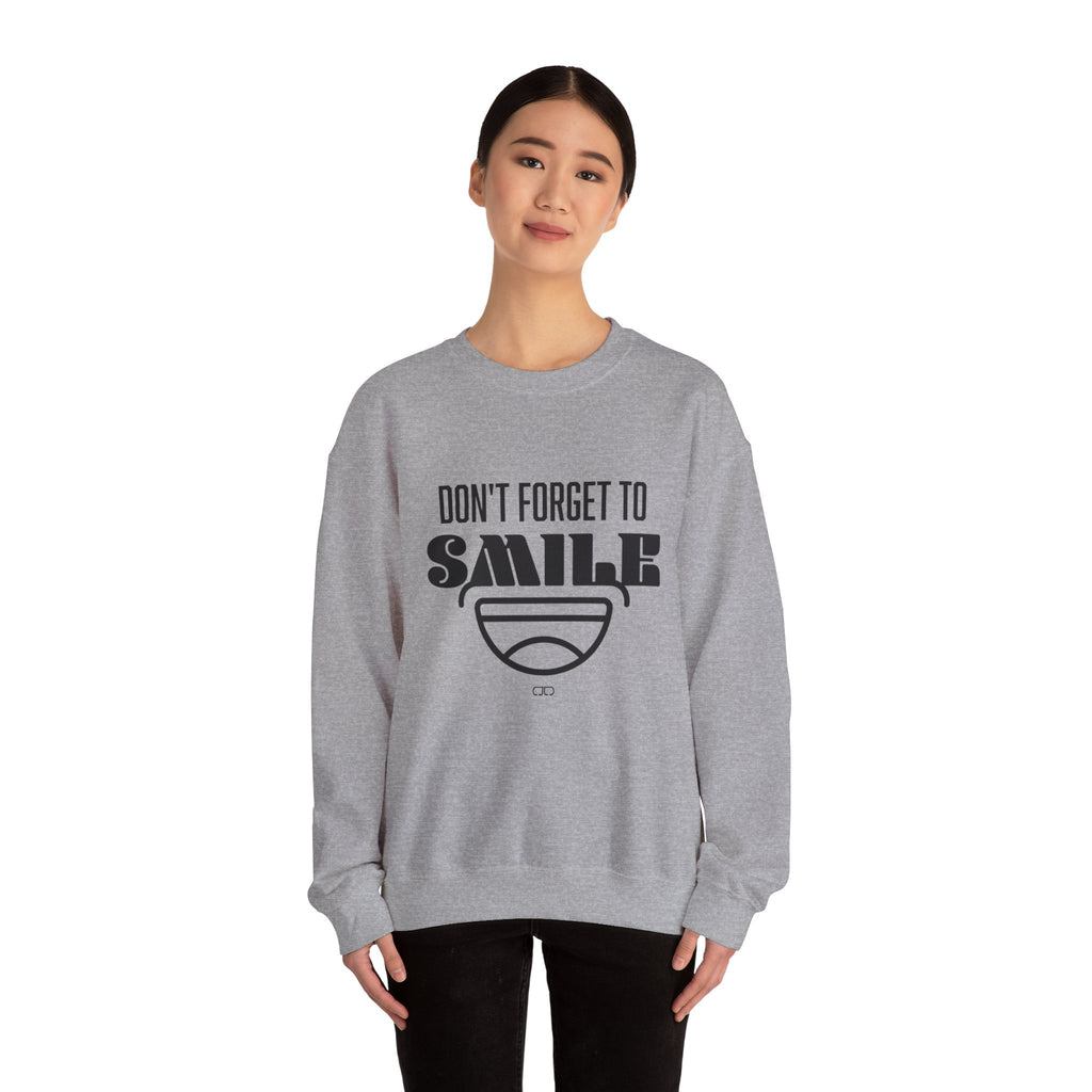 Don't Forget To Smile Sweatshirt, Cozy Crewneck, Gift for Friends, Positive Vibes Apparel, Motivational Sweatshirt, Everyday Comfort