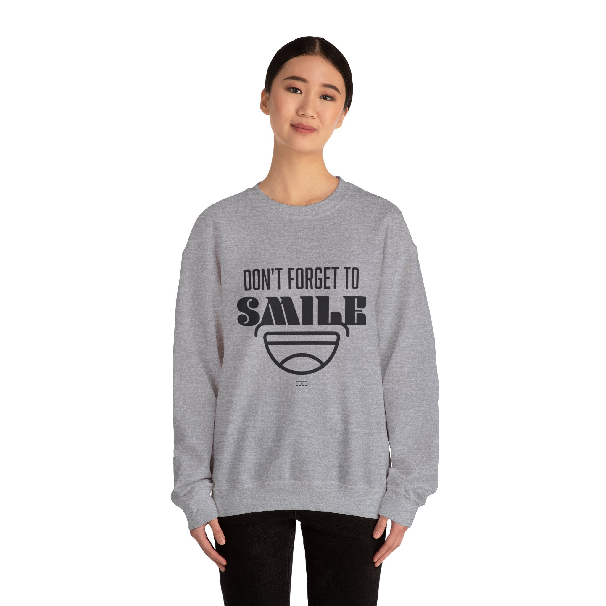 Don't Forget To Smile Sweatshirt, Cozy Crewneck, Gift for Friends, Positive Vibes Apparel, Motivational Sweatshirt, Everyday Comfort