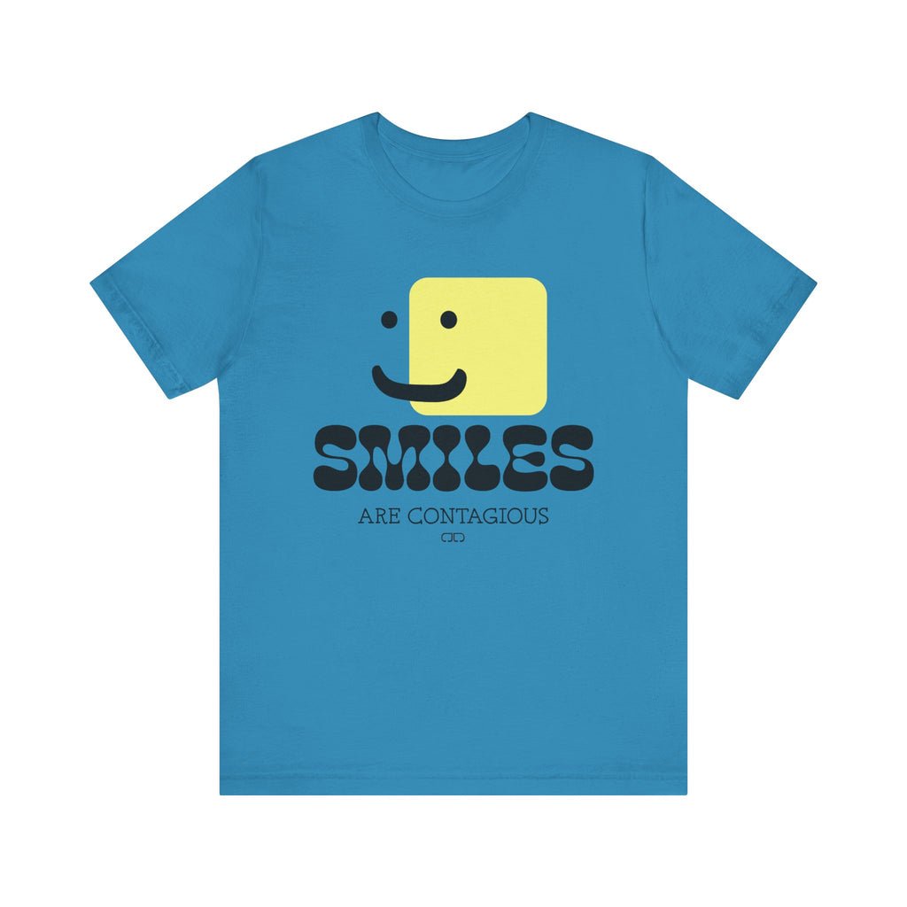 Smiles Are Contagious Unisex Tee - Positive Vibes T-Shirt, Casual Daily Wear, Gift for Friends, Cute Graphic Top, Fun Humor Clothing
