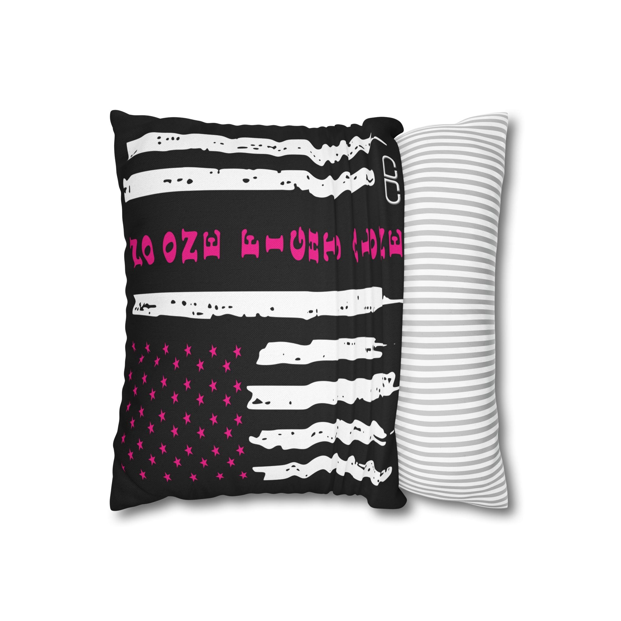 Breast Cancer Awareness Patriotic Flag Pillowcase - Home Decor, Gift for Veterans, USA Pride, Supportive Decor, Motivational Quotes