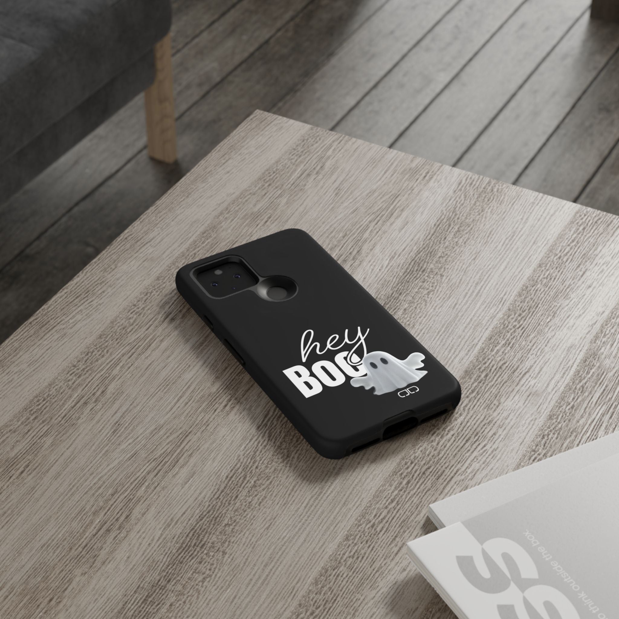 Hey Boo Tough Case, Ghost-Themed Phone Case, Cute Halloween Accessory, Spooky Gift for Friends, Tech Halloween Decor