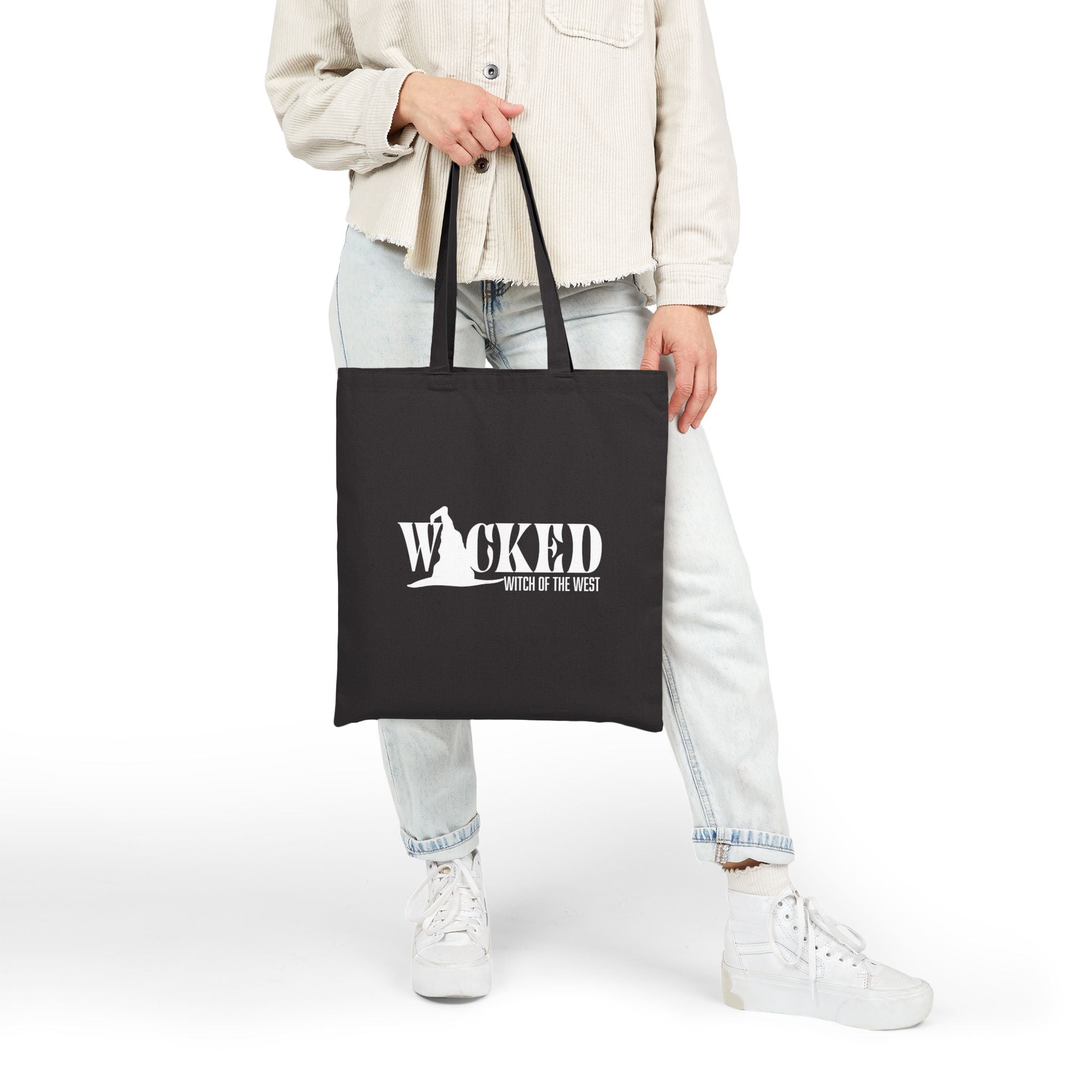Wicked Witch Tote Bag, Reusable Cotton Canvas, Eco-Friendly Shopping Bag, Halloween Gift, Witchcraft Accessory