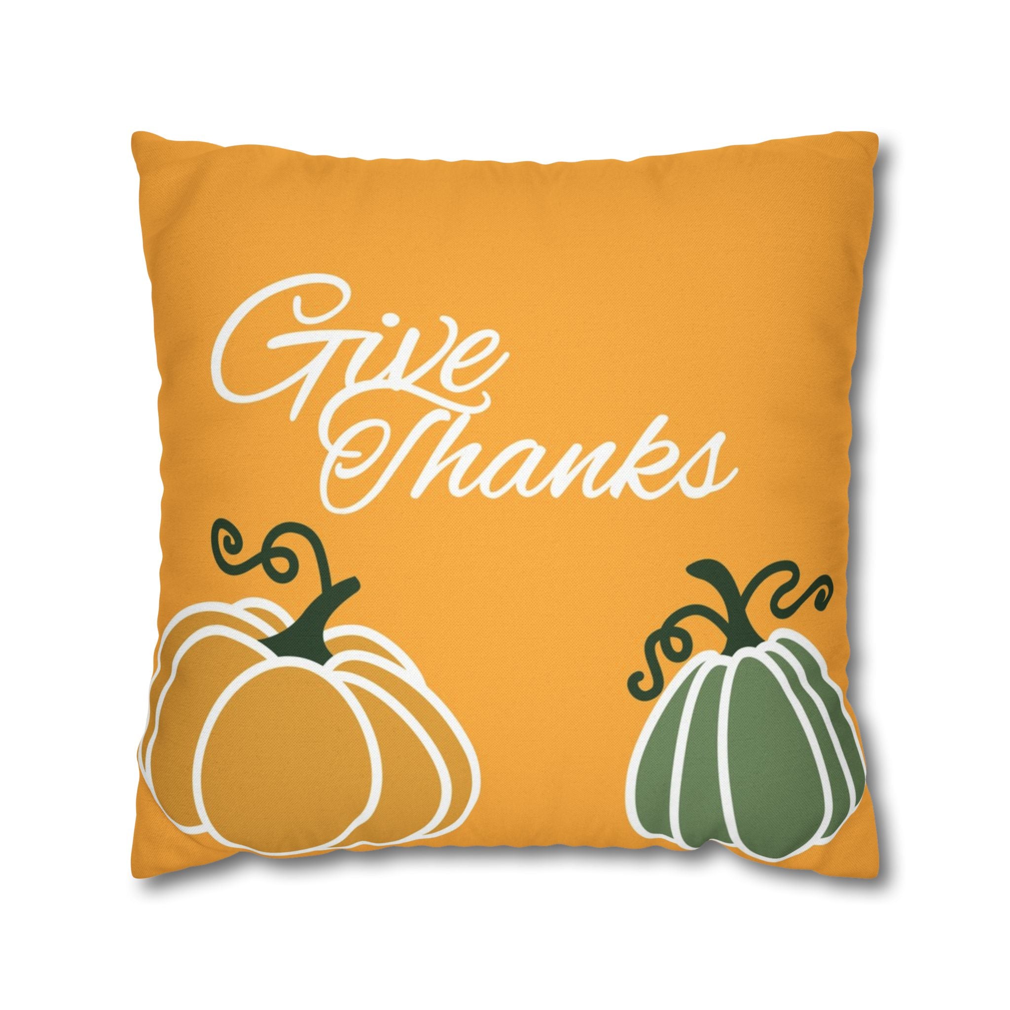 Thanksgiving Decorative Pillowcase, Autumn Home Decor, Give Thanks Cushion Cover, Fall Pillow, Harvest Pillows, Seasonal Throw Pillow