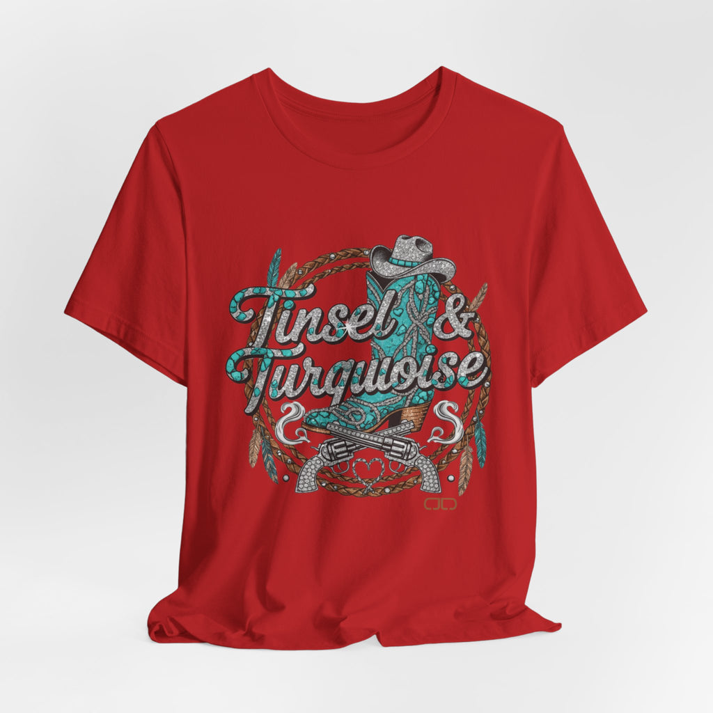 "Tinsel & Turquoise" Western Graphic Tee