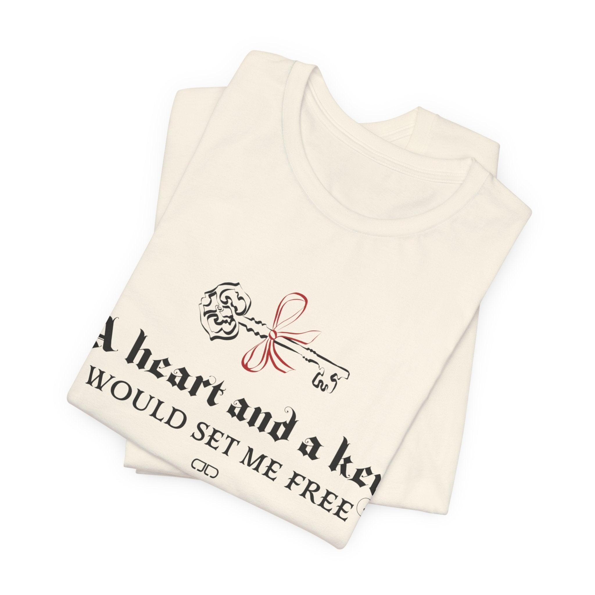 Heart and a Key Tee — "A heart and a key would set me free" Romantic Graphic T-Shirt