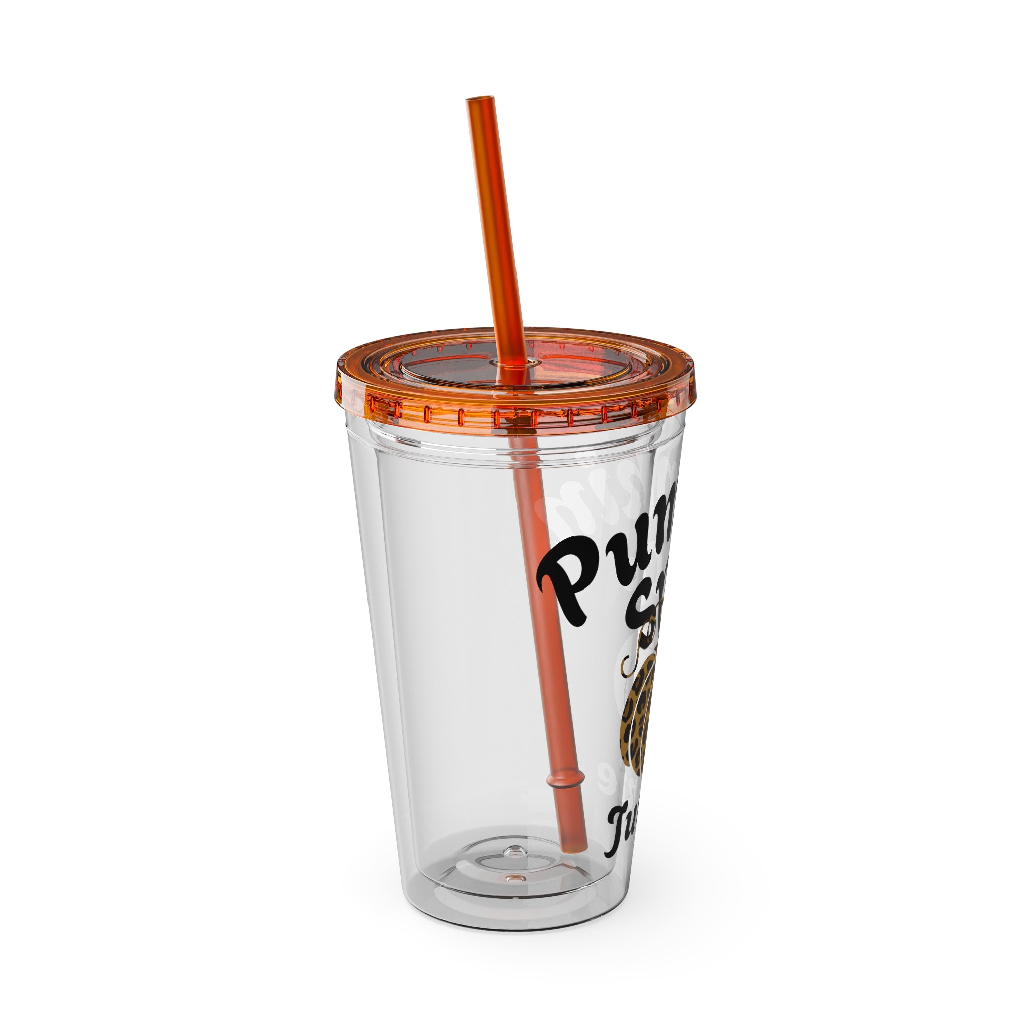 Pumpkin Spice Tumbler, 16oz Travel Cup for Fall Lovers, Cute Gift for Coffee Drinkers, Reusable Straw Included, Perfect for Autumn Days