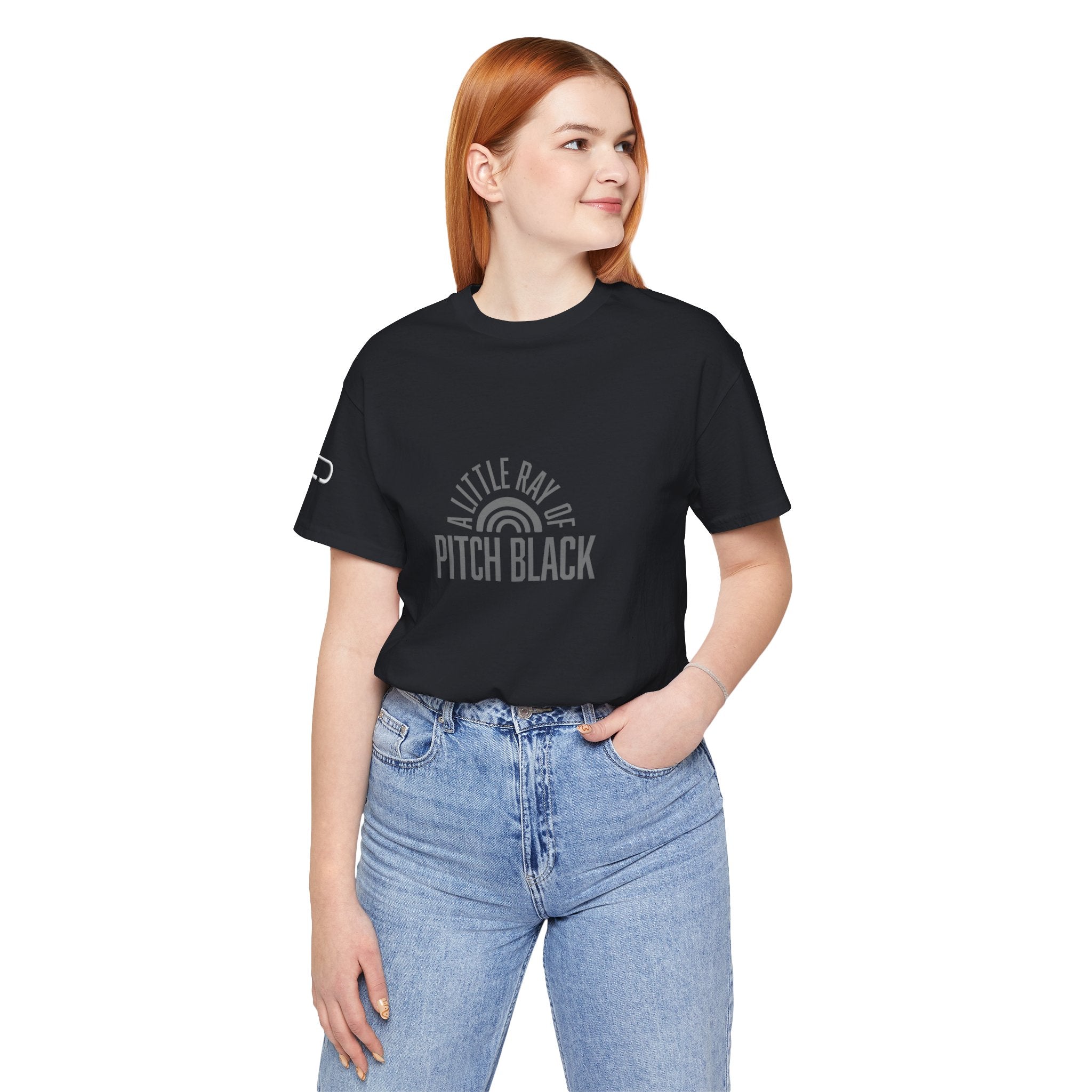 A Little Ray of Pitch Black Tee, Unisex Shirt, Gift for All Occasions, Casual Wear, Statement Tee, Unique Graphic T-Shirt