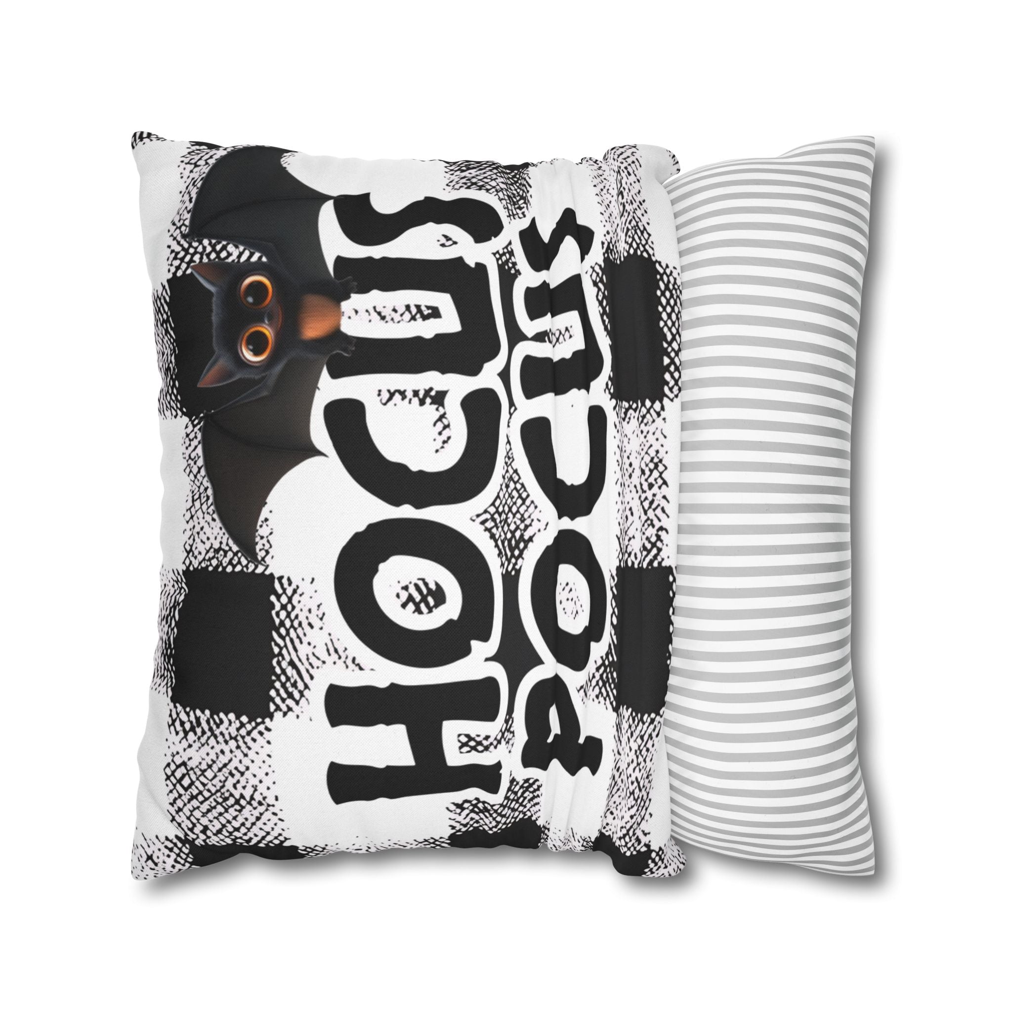 Halloween Decor Square Pillowcase, Spooky Throw Pillow, Hocus Pocus Home Accent, Holiday Cushion, Seasonal Living Room Decor