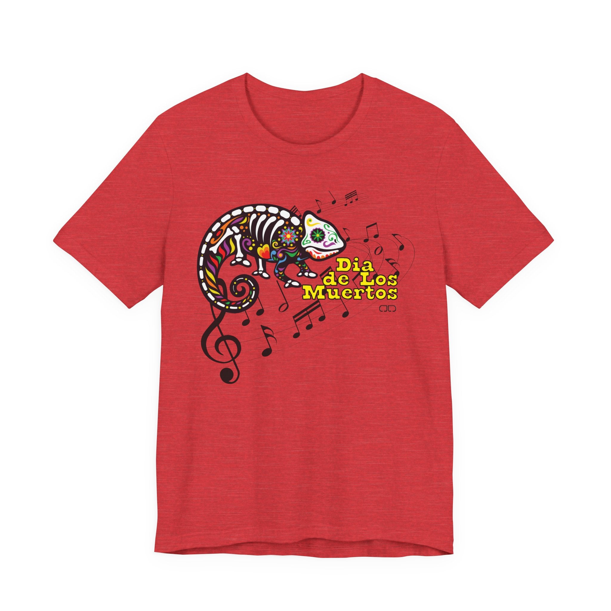 Dia de los Muertos Chameleon Tee, Unisex Jersey Short Sleeve T-Shirt, Colorful Skeleton Shirt, Halloween Outfit, Day of the Dead Gift