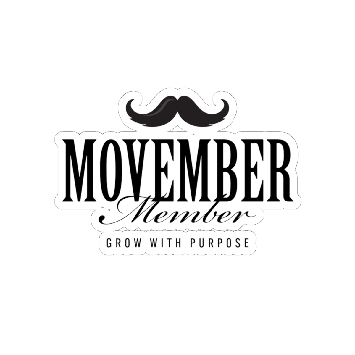 Movember Member Stickers, Mustache Awareness Decals, Gifts for Him, Support Men's Health, Laptop Sticker, Fundraiser Decor