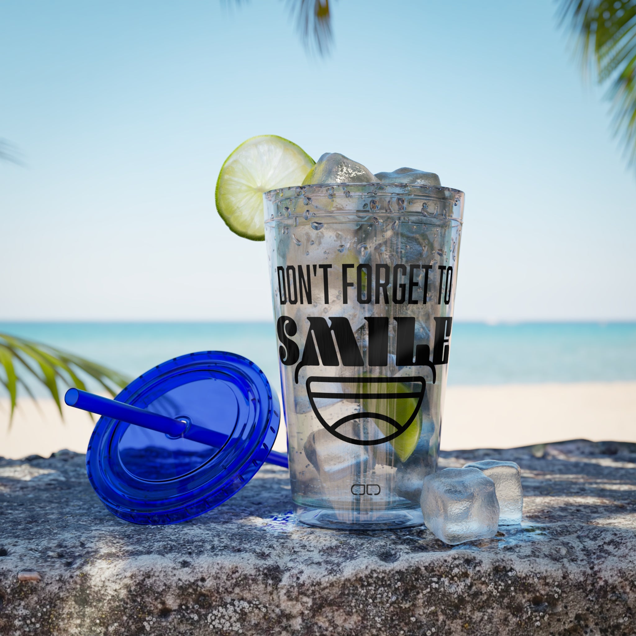 Don't Forget to Smile - Fun Travel Mug, Motivational Drinkware, Summer Beach Cup, Gift for Friends, [...]